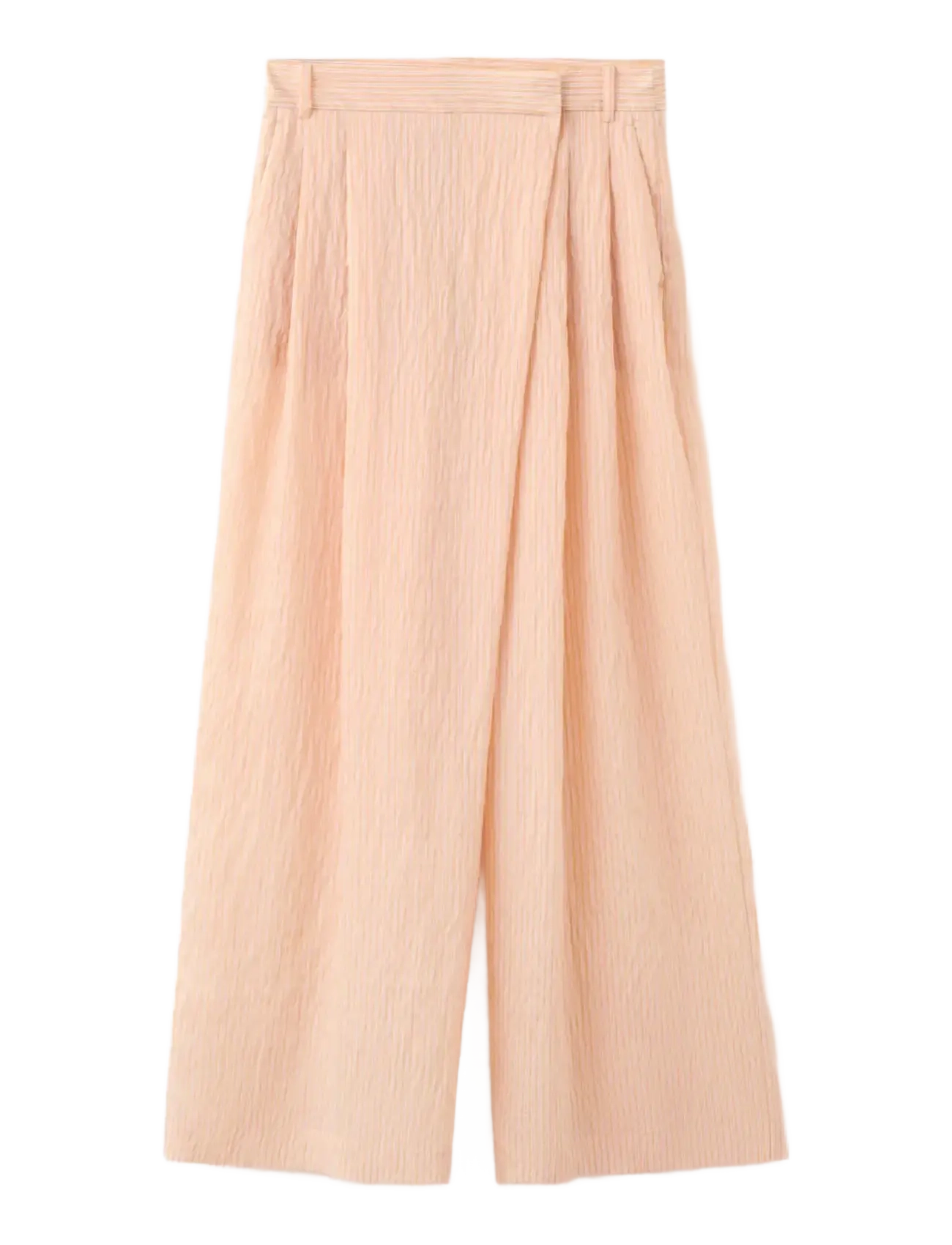 Mango - Striped lyocell trousers - bukser med lige ben - orange - 1