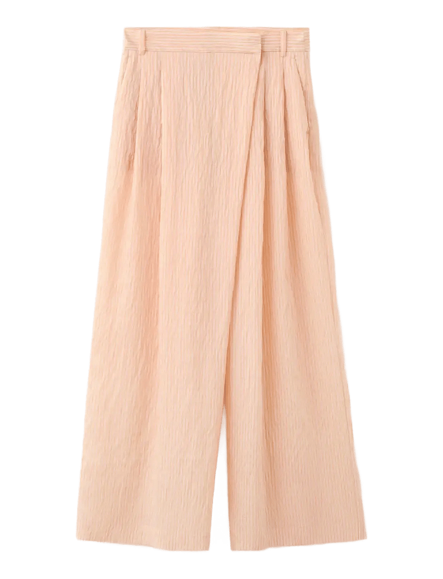 Mango - Striped lyocell trousers - bukser med lige ben - orange - 1