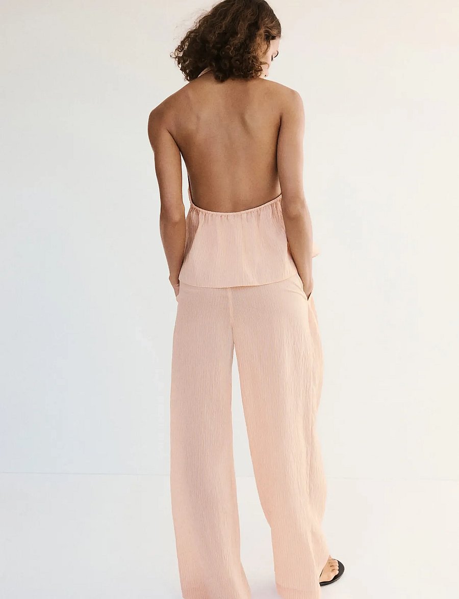Mango - Striped lyocell trousers - bukser med lige ben - orange - 2