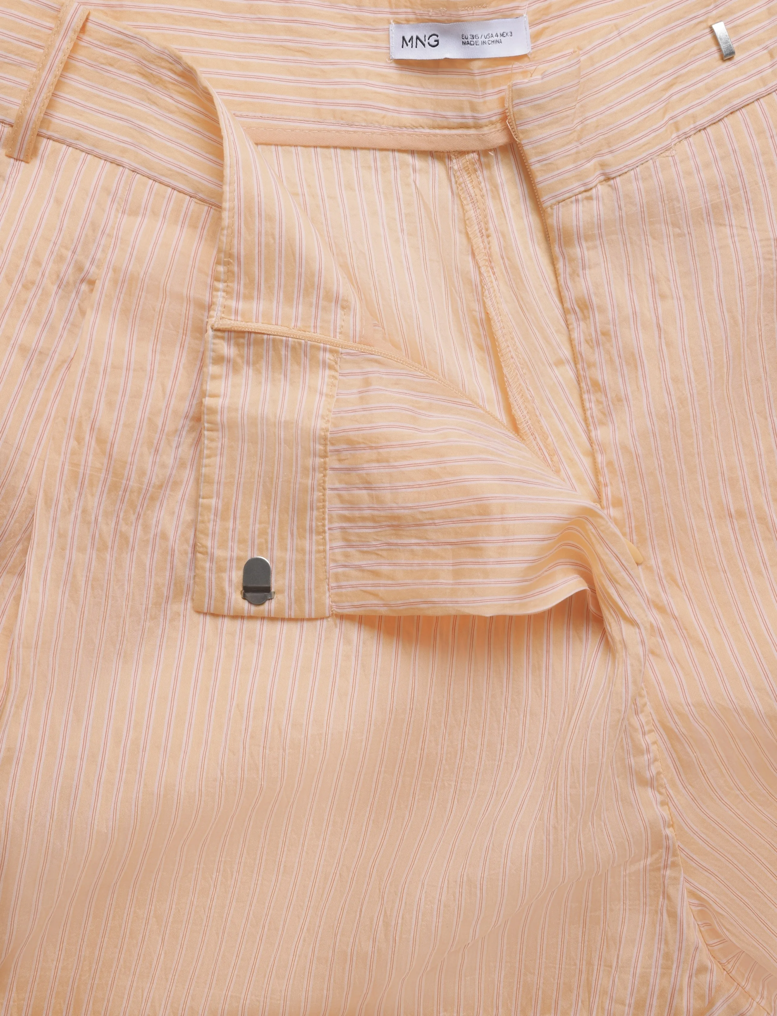 Mango - Striped lyocell trousers - bukser med lige ben - orange - 5