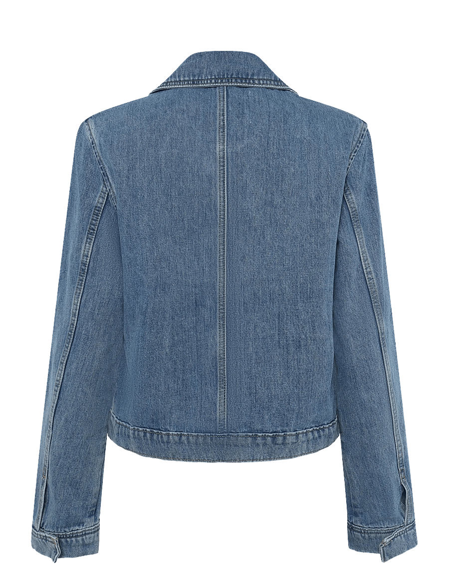 Mango - Denim jacket with toggle details - forårsjakker - open blue - 2