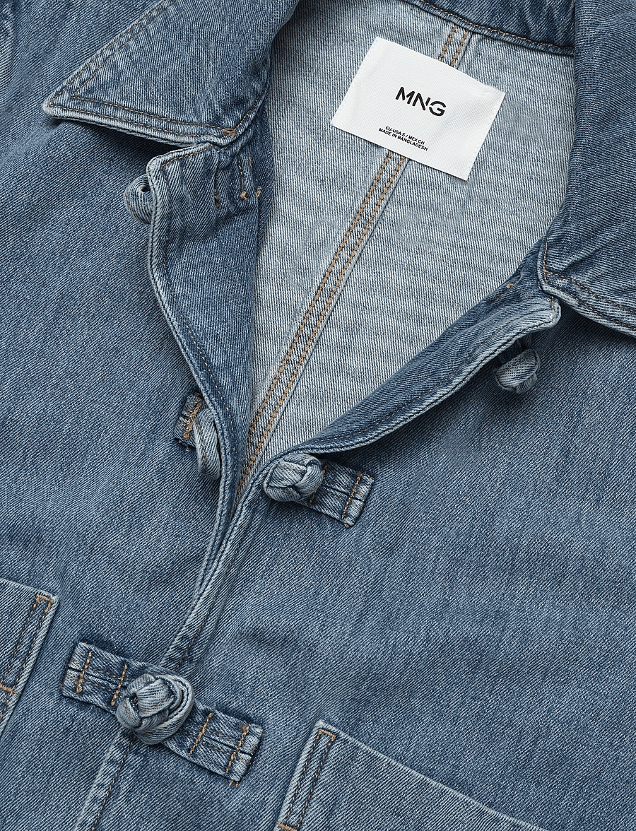 Mango - Denim jacket with toggle details - forårsjakker - open blue - 4