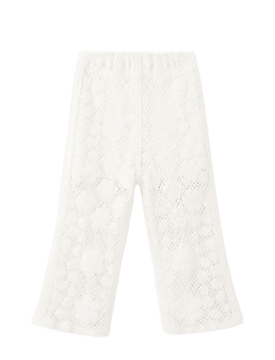 Mango - Straight crochet trousers - babybukser - light beige - 0