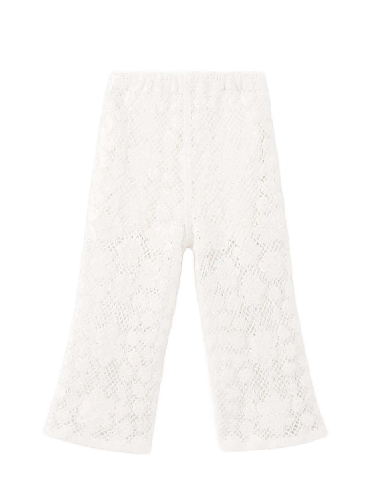Mango - Straight crochet trousers - babybukser - light beige - 1
