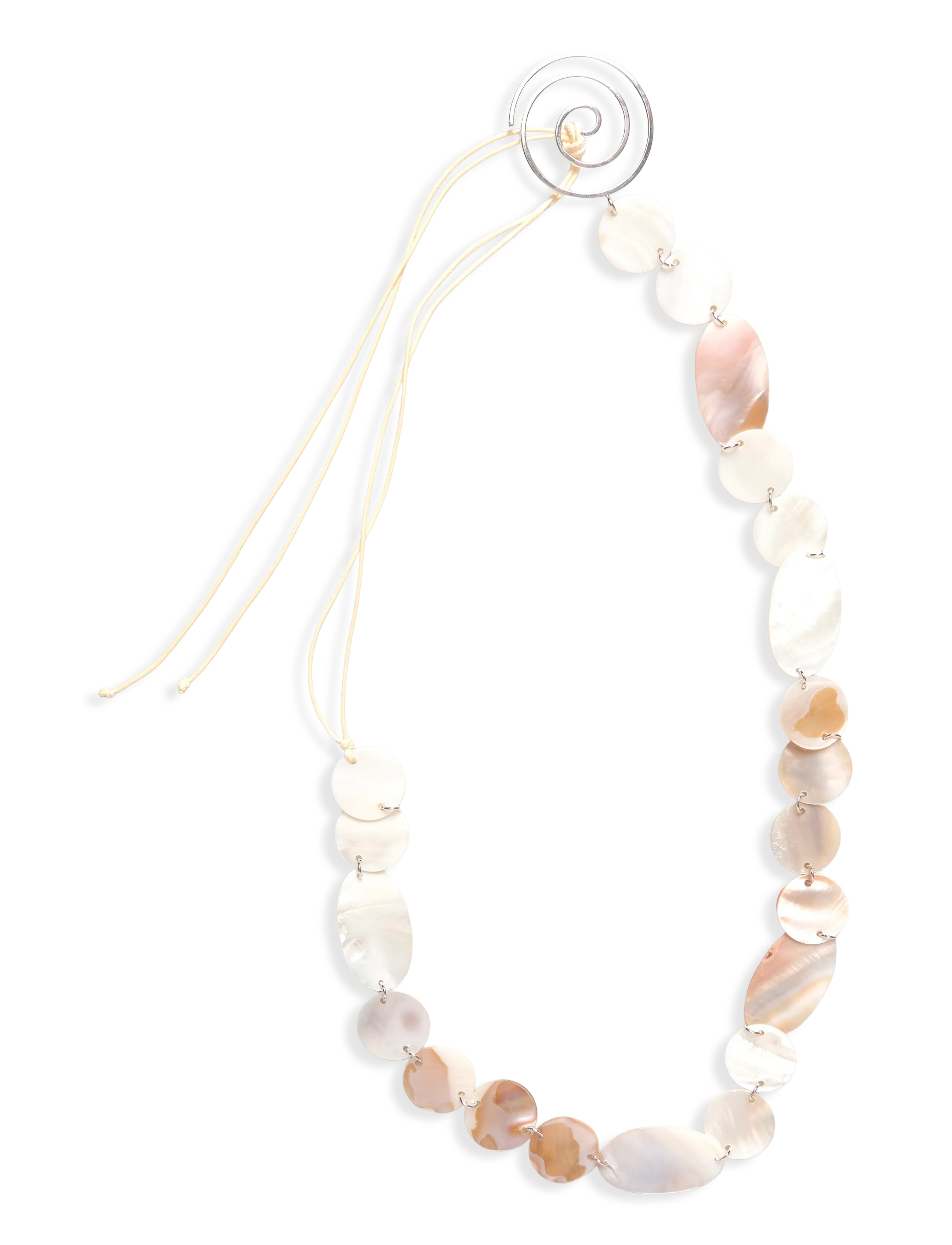 Mango Mother-of-pearl belt with metal detail - Casual bælter - NATURAL WHITE / white