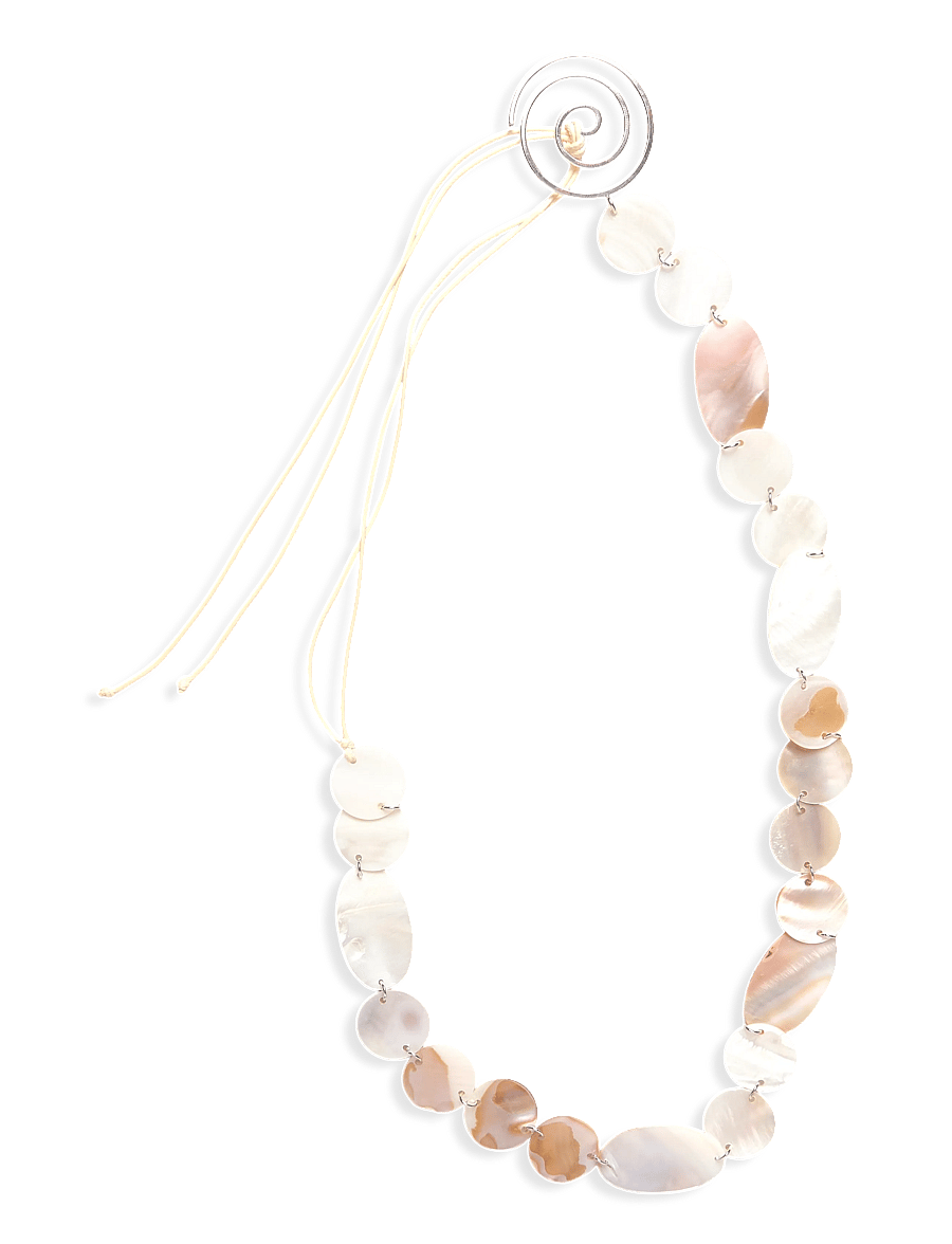 Mango - Mother-of-pearl belt with metal detail - midjeskärp - natural white - 0