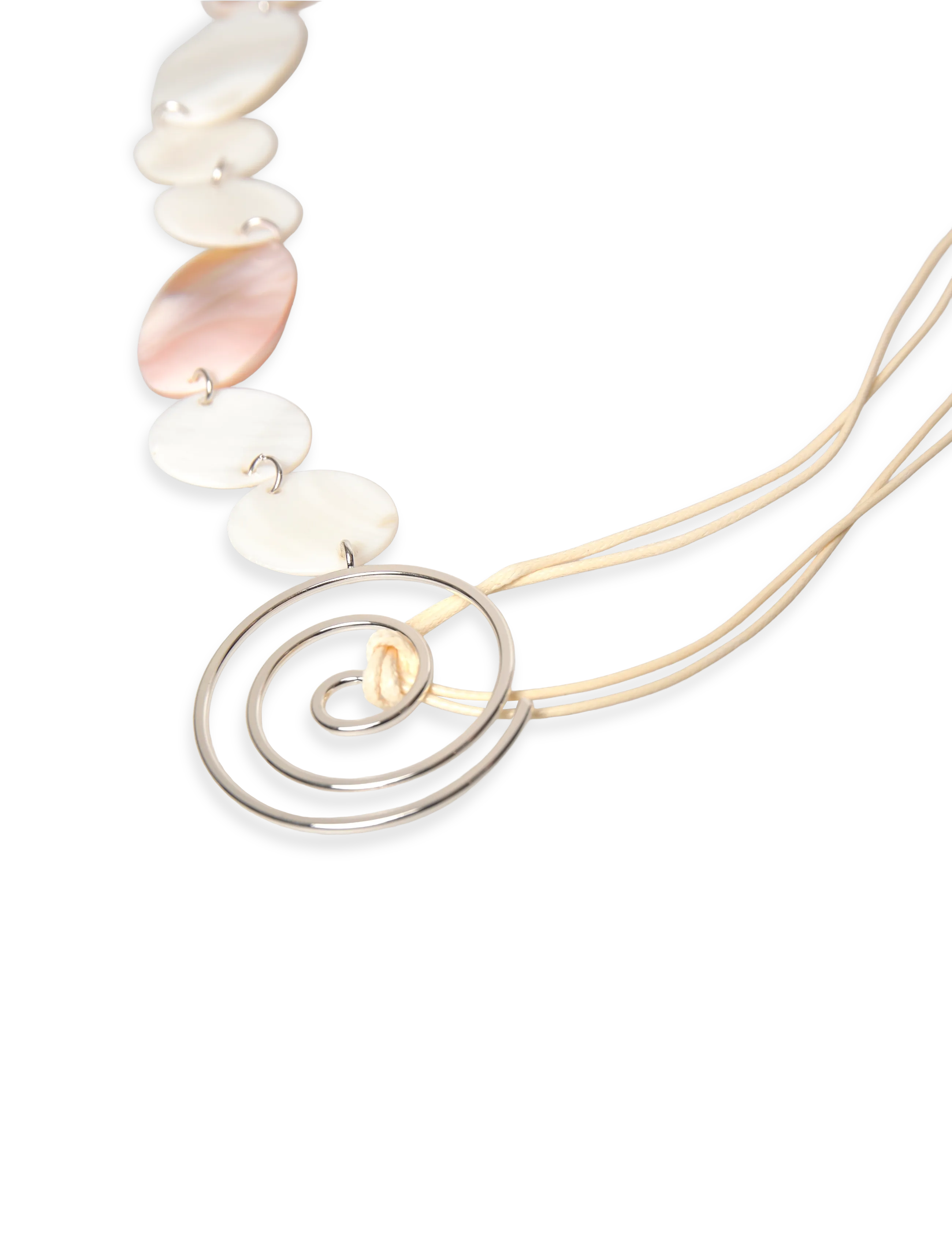Mango - Mother-of-pearl belt with metal detail - natural white - 1