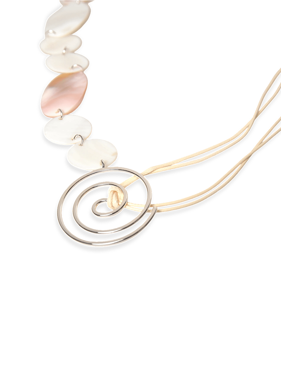 Mango - Mother-of-pearl belt with metal detail - midjeskärp - natural white - 1