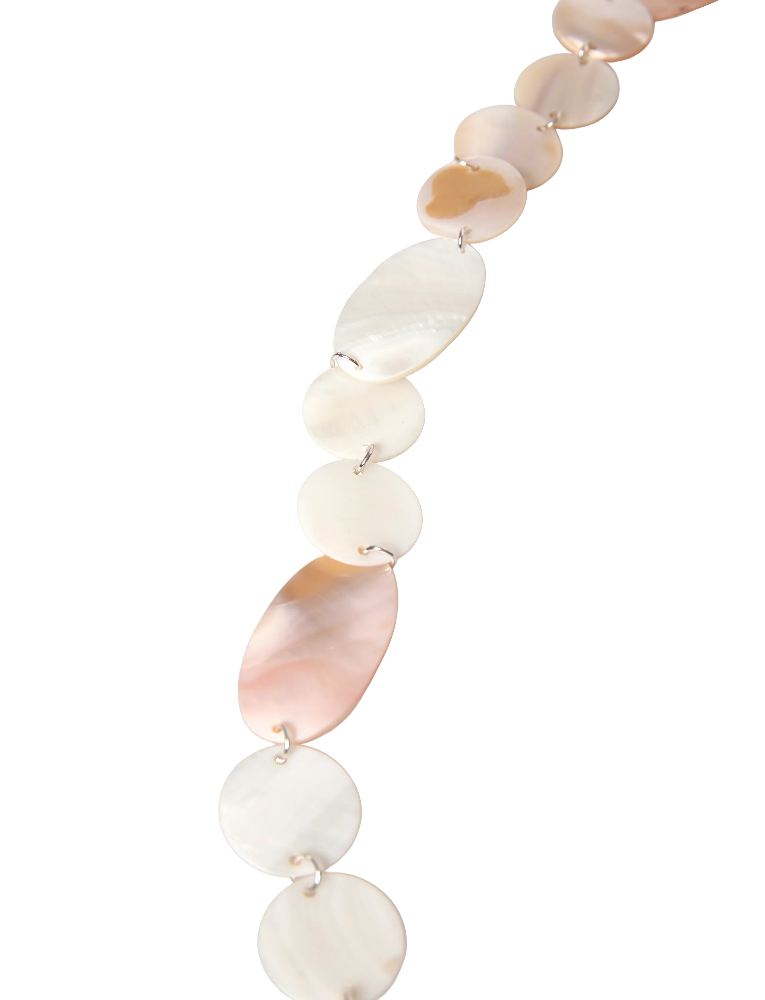Mango - Mother-of-pearl belt with metal detail - natural white - 2
