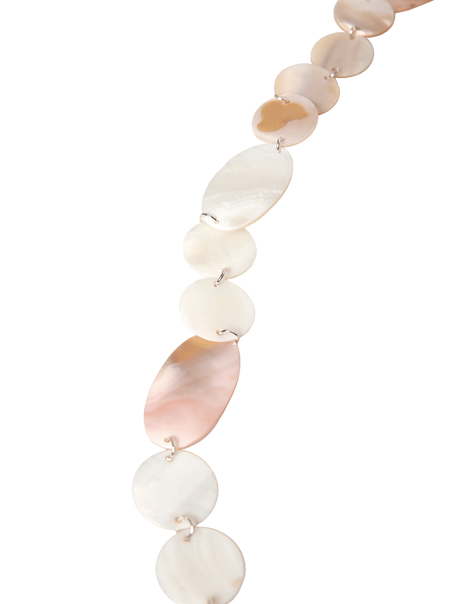 Mango - Mother-of-pearl belt with metal detail - midjeskärp - natural white - 2