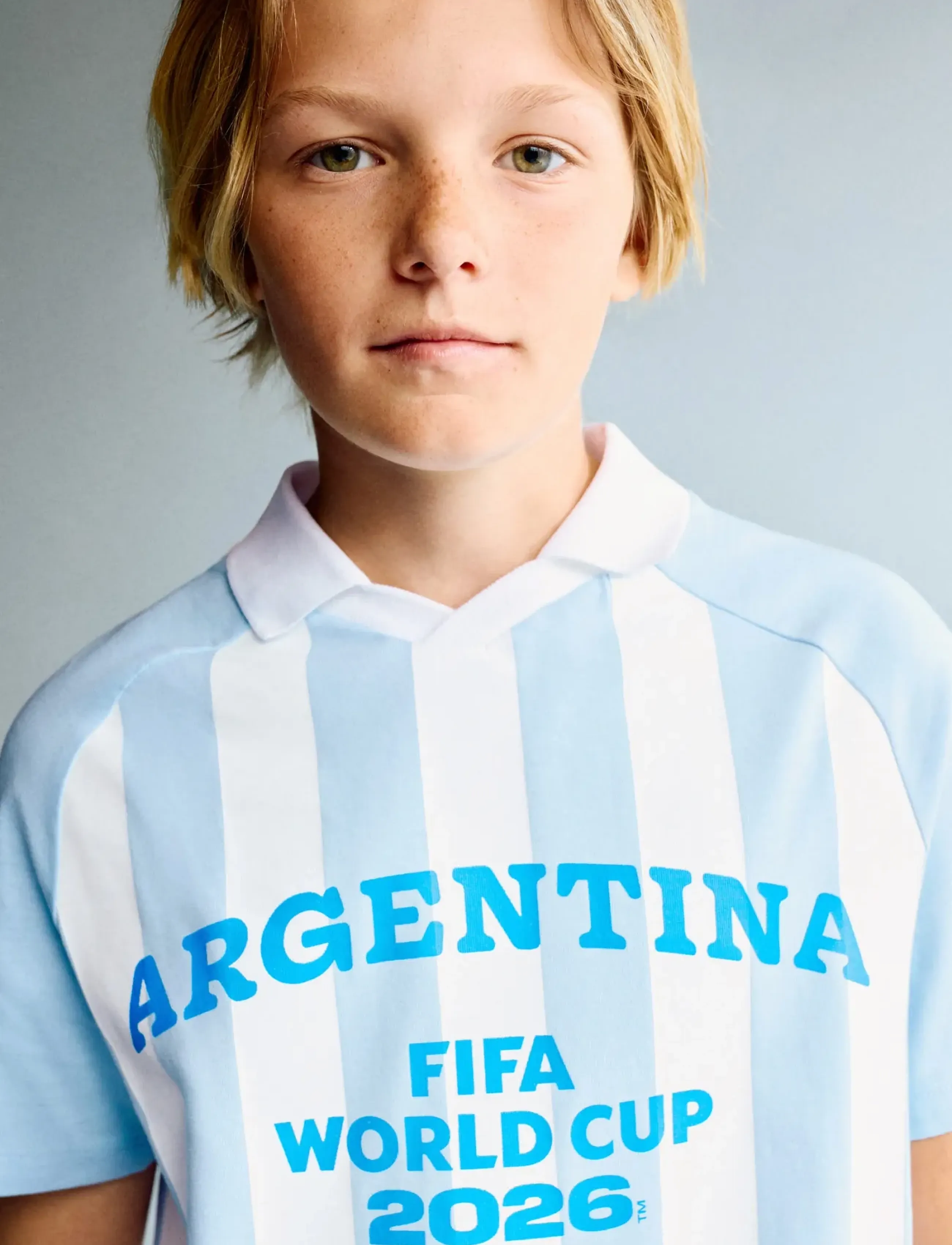 Mango Argentina Football Shirt, Børn, Fodboldtrøje, Blå, Str: 140
