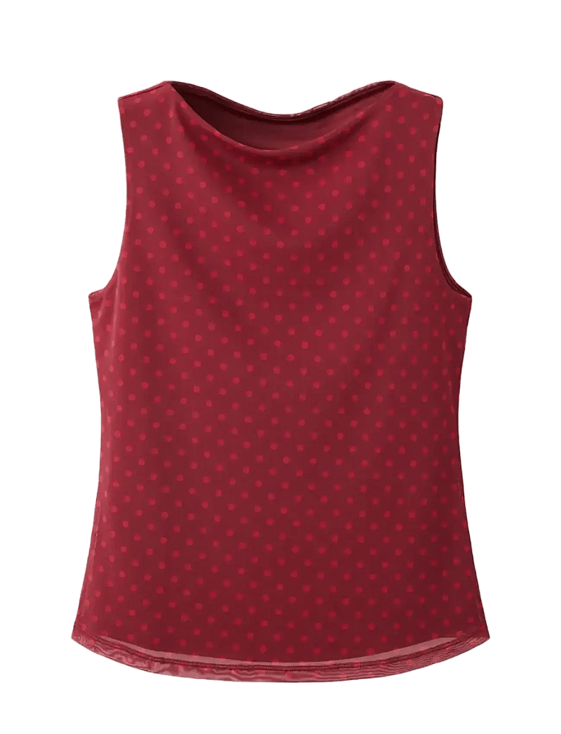 Mango - Polka dot print tulle top - særlige begivenheder - red - 1