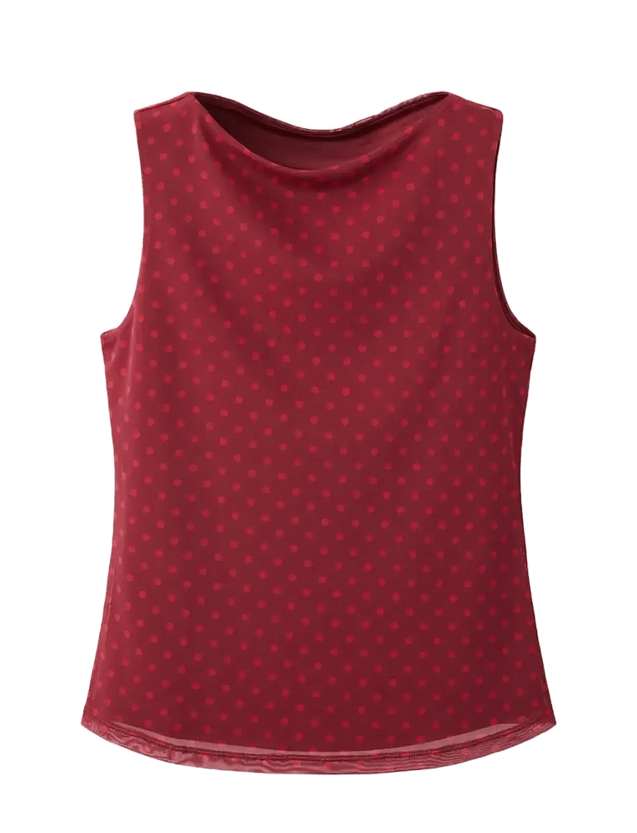 Mango - Polka dot print tulle top - særlige begivenheder - red - 1