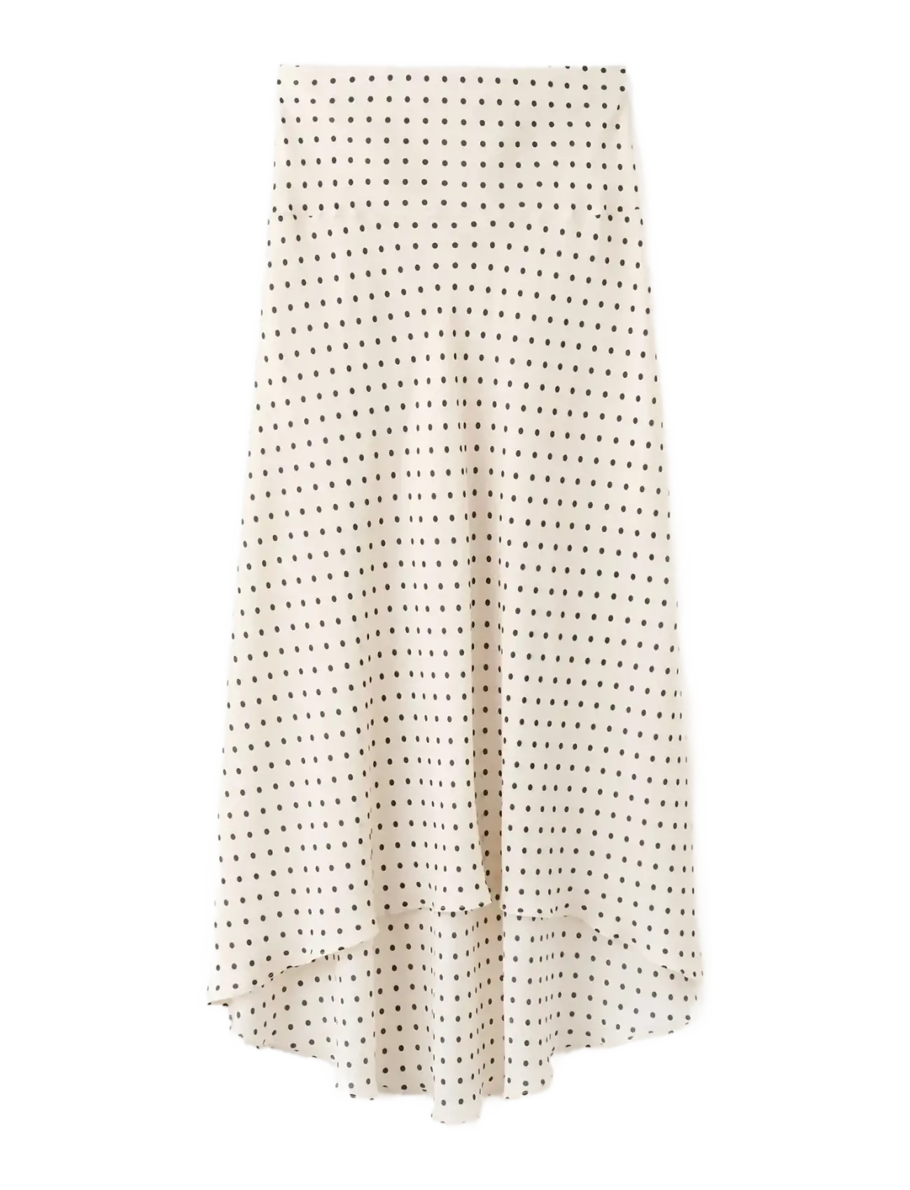 Mango Polka Dot Skirt With Asymmetric Hem, XL, Röcke, Creme - Knee-length & Midi Frauen