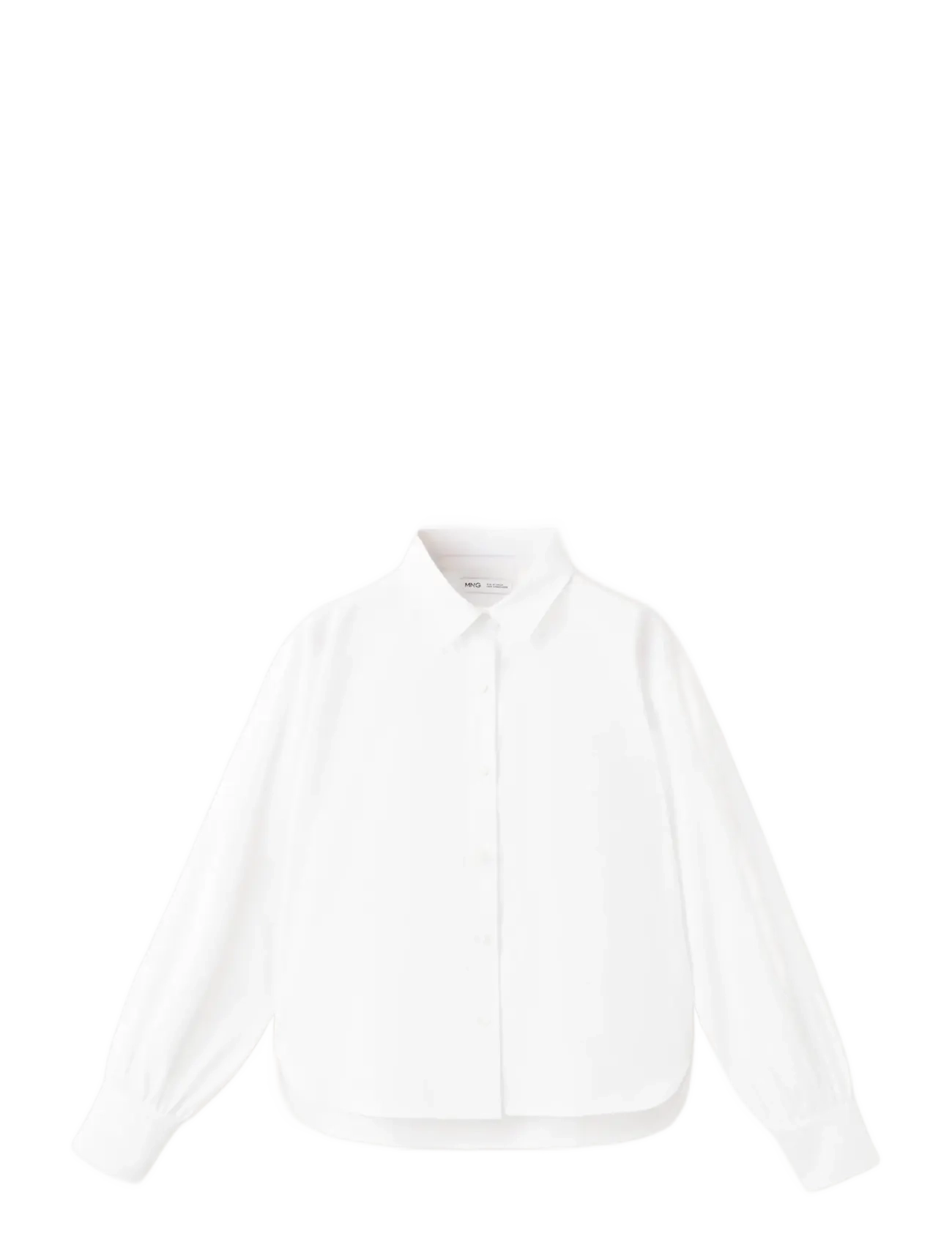 Mango Cotton shirt with a shirt collar - Kläder - WHITE / white