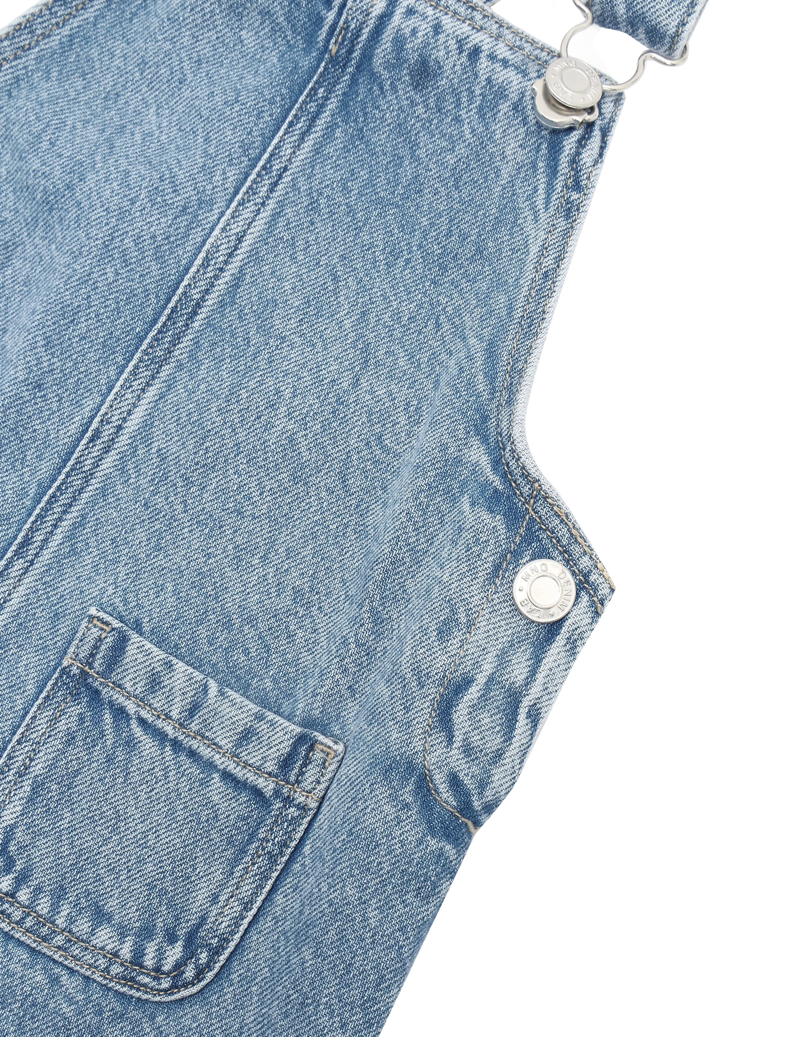 Mango - Short denim pinafore - open blue - 3