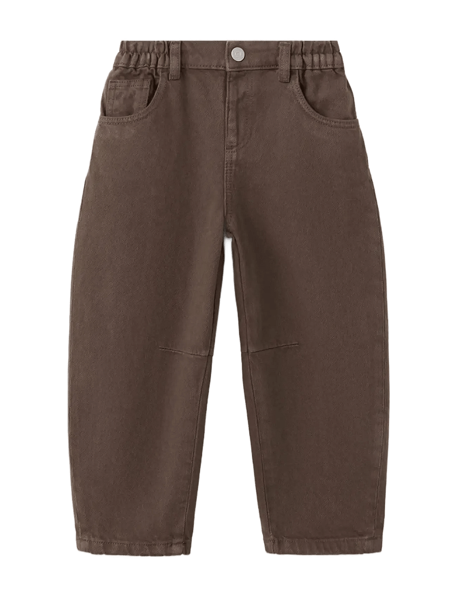 Mango - Mid-rise balloon jeans - loose jeans - brown - 0