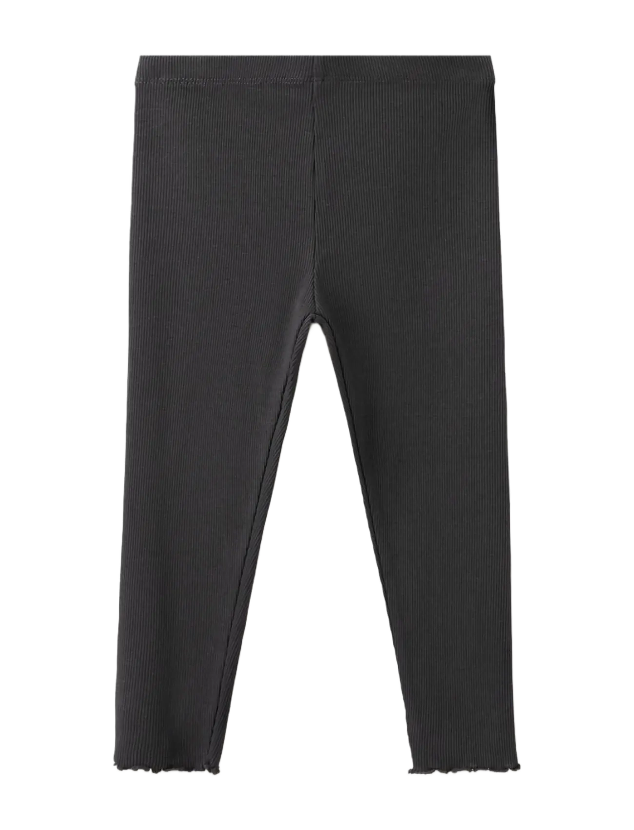 Mango Cotton ribbed leggings - Leggings - CHARCOAL / grey