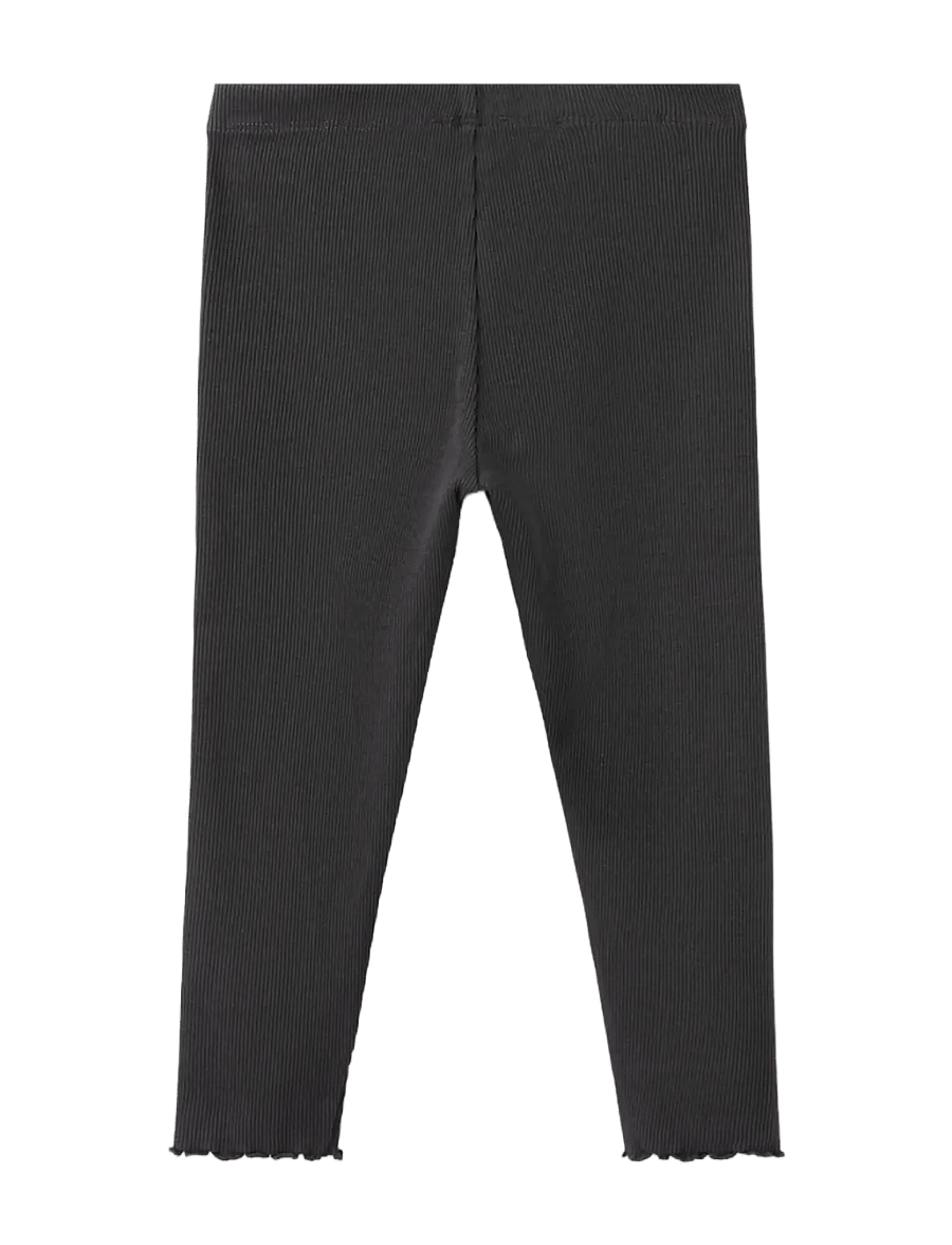 Mango - Cotton ribbed leggings - leggings - charcoal - 1