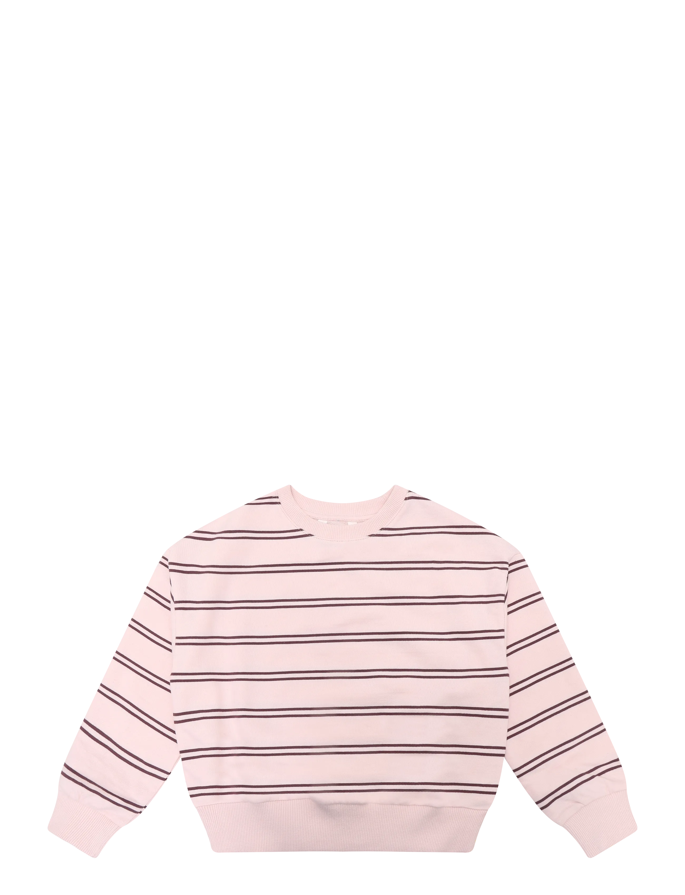 Mango Striped cotton-blend sweatshirt - Tøj - PINK / pink/rose