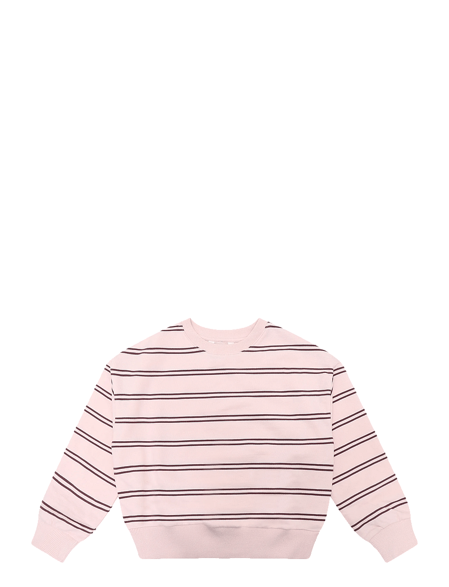 Mango - Striped cotton-blend sweatshirt - sweatshirts - pink - 0