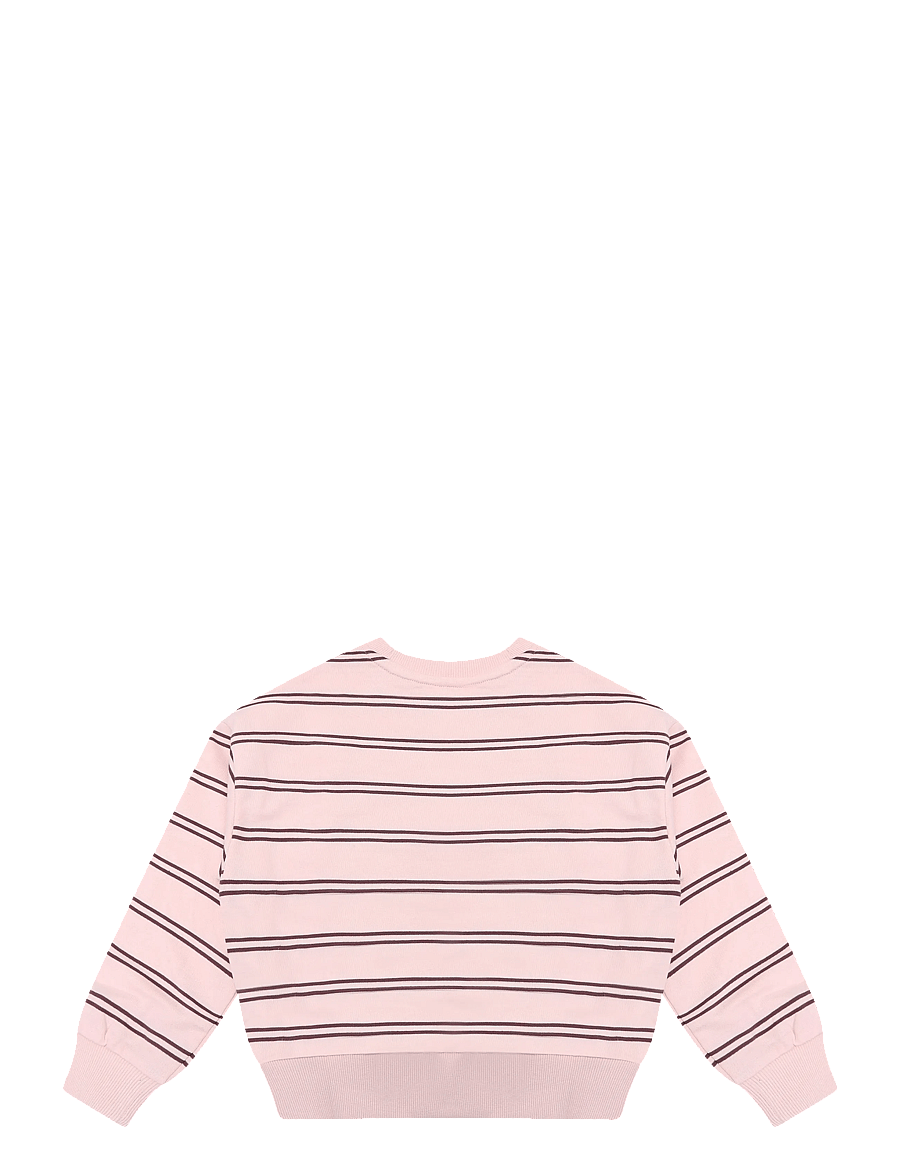Mango - Striped cotton-blend sweatshirt - sweatshirts - pink - 1