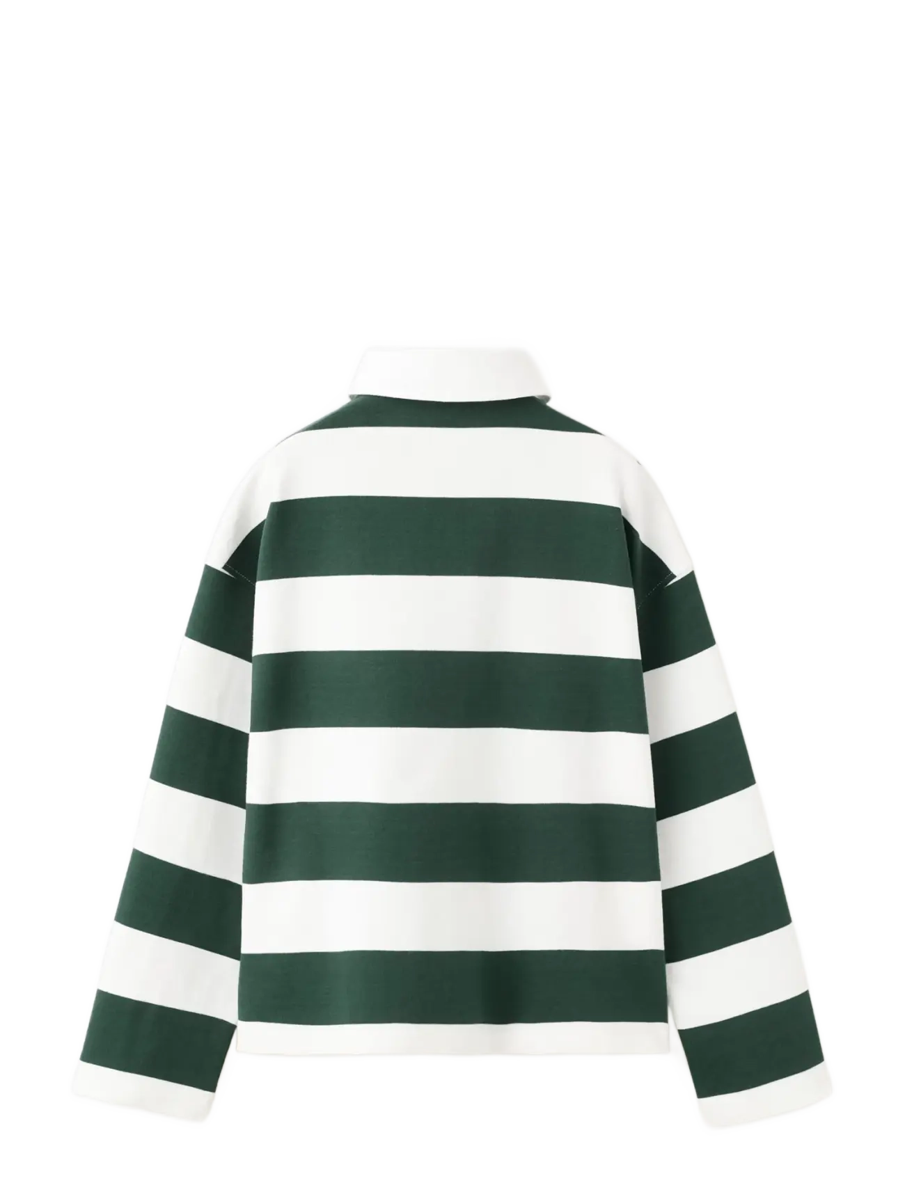 Mango - Oversized striped polo sweatshirt - langærmede poloer - dark green - 2