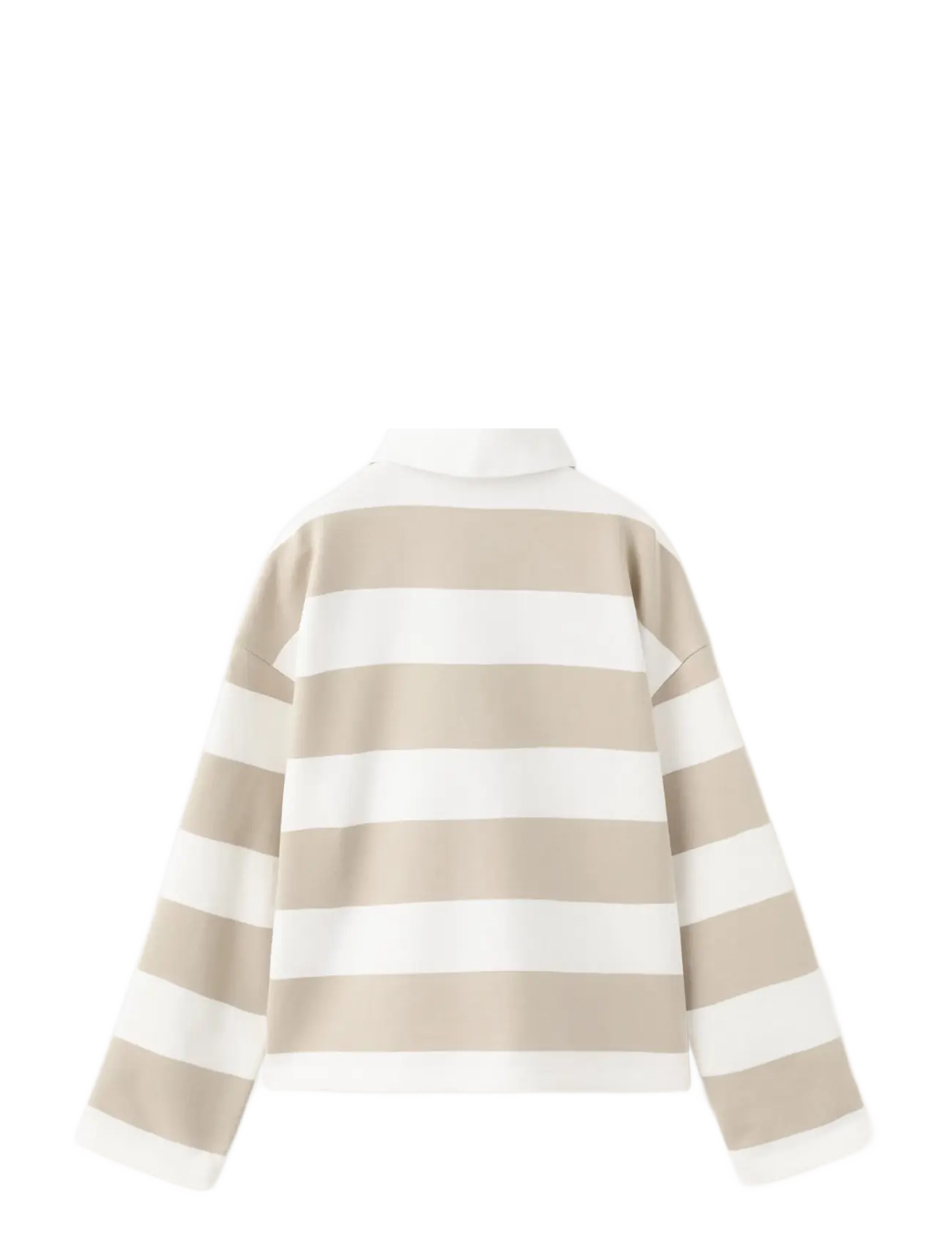 Mango - Oversized striped polo sweatshirt - långärmade pikéer - lt pastel brown - 1