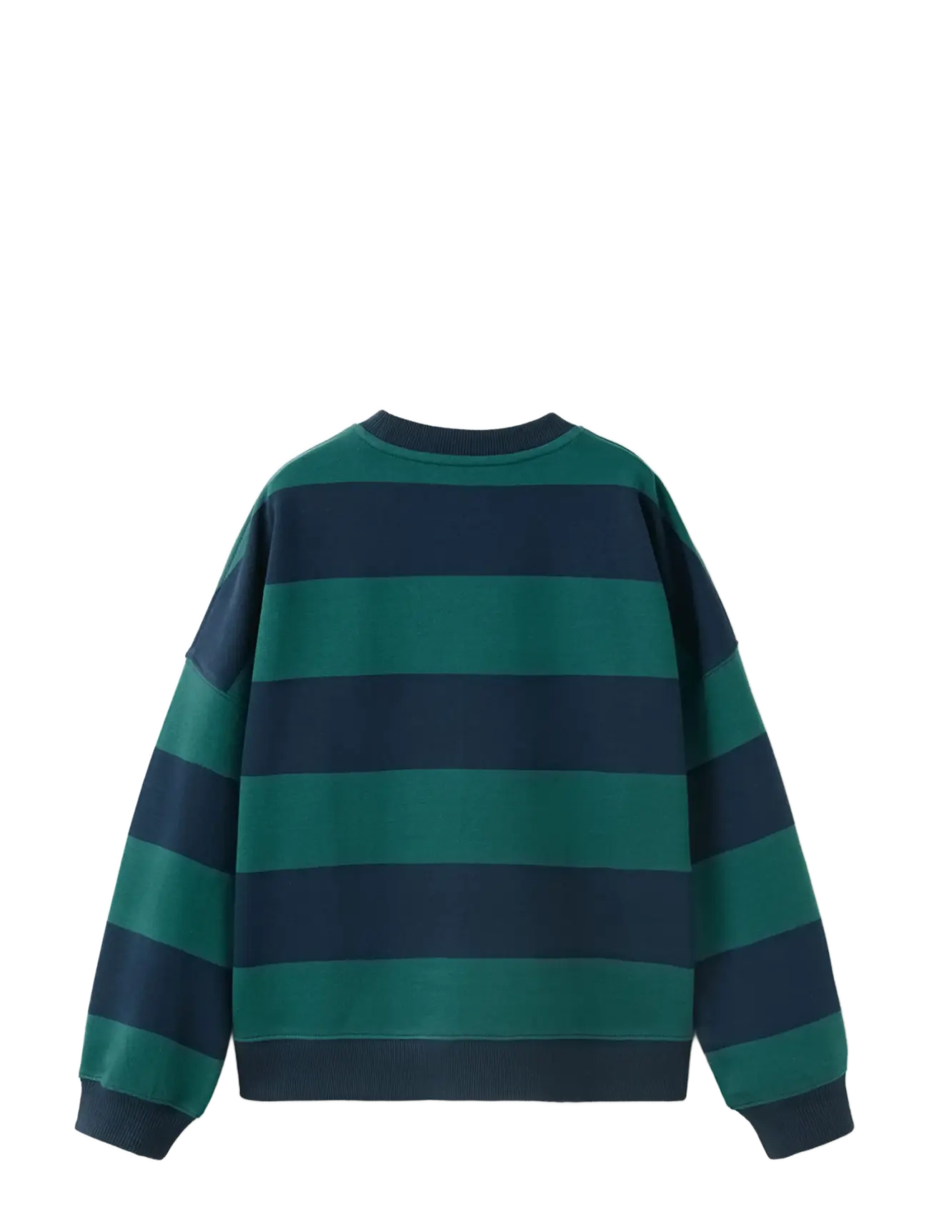 Mango - Boxy fit striped sweatshirt - sweatshirts - green - 1