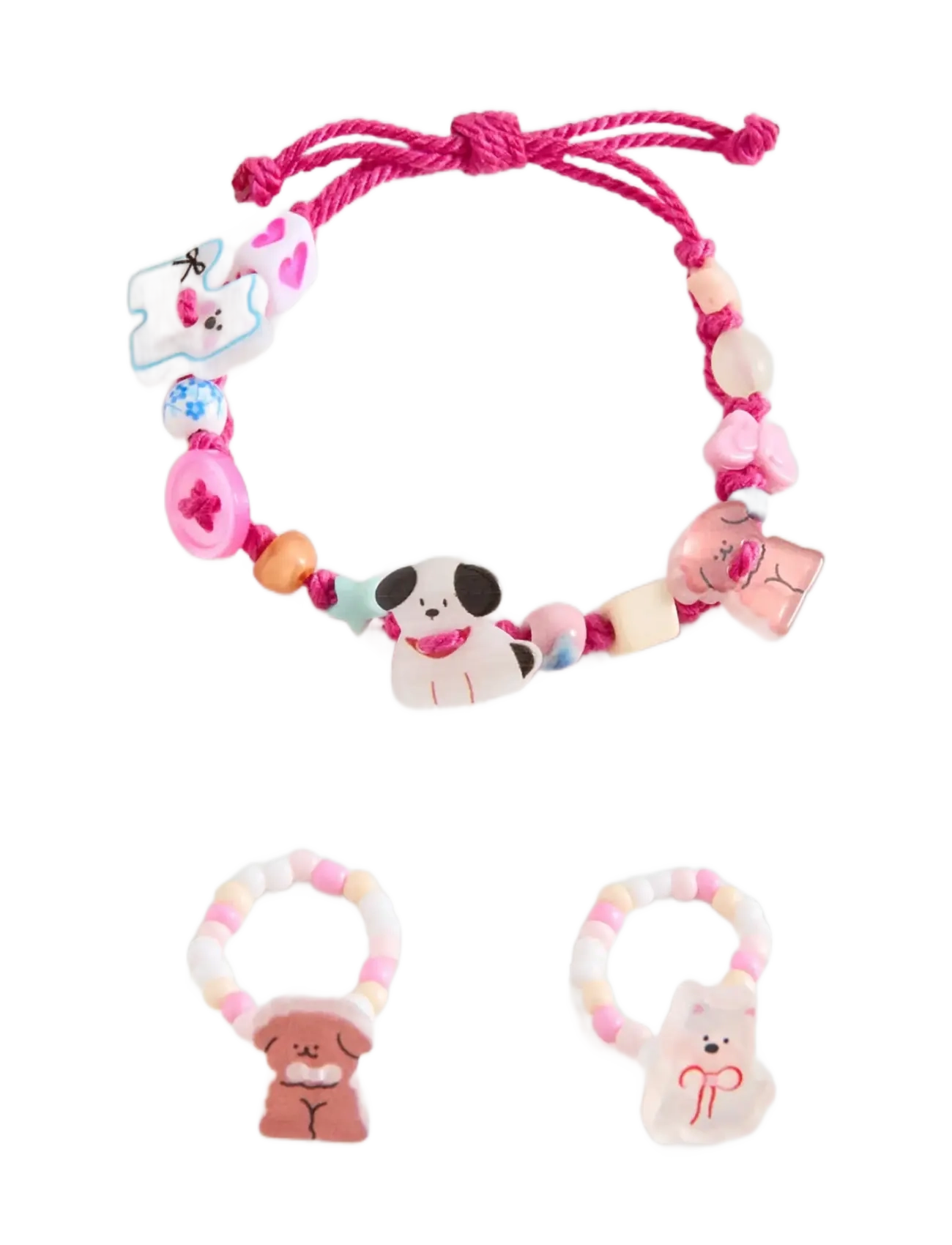 Mango Pack Of 3 Bracelet Rings, One Size, Red, Kids Smykker > Ringe, Børn