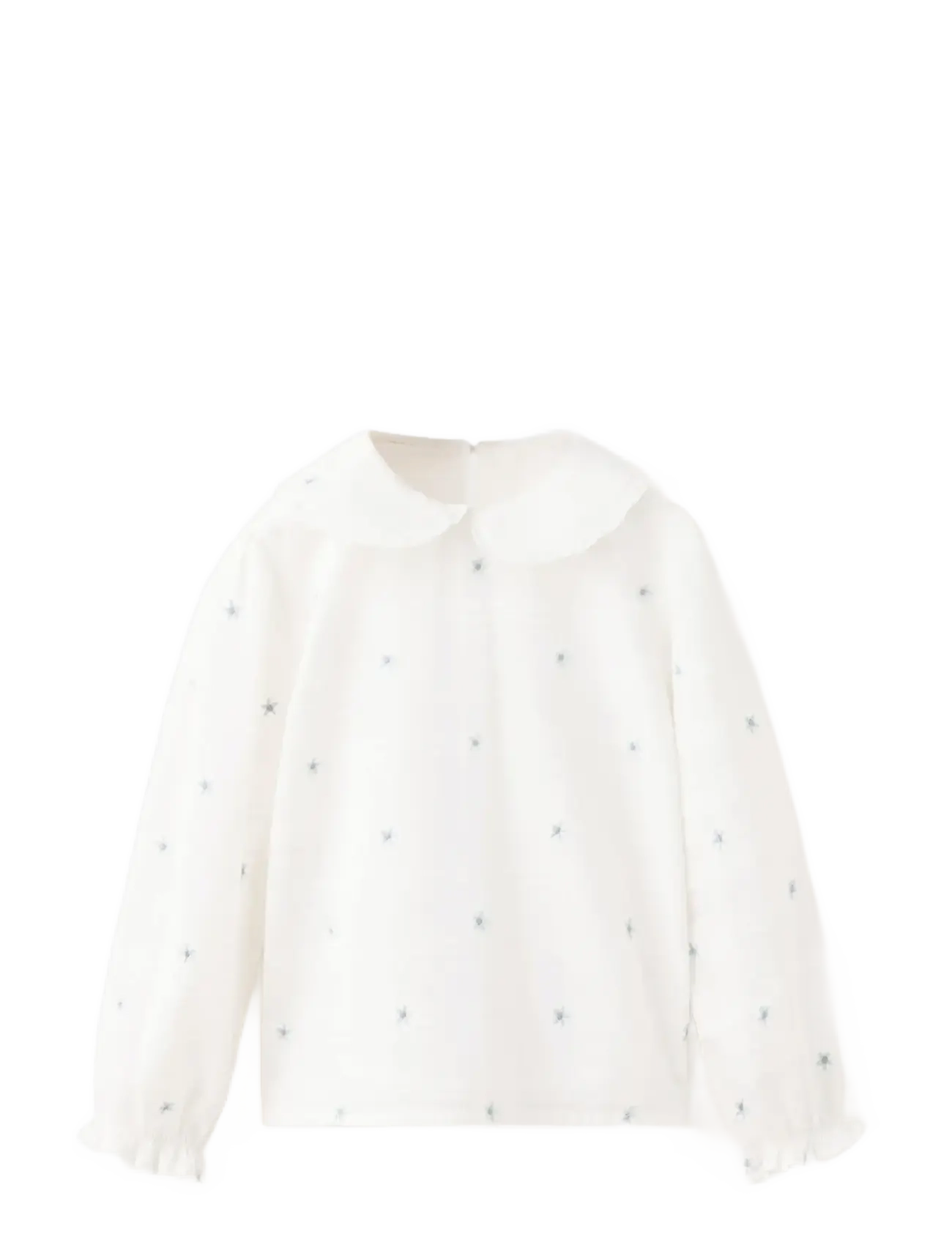 Mango 100% cotton blouse with floral embroideries - Mango - NATURAL WHITE / white