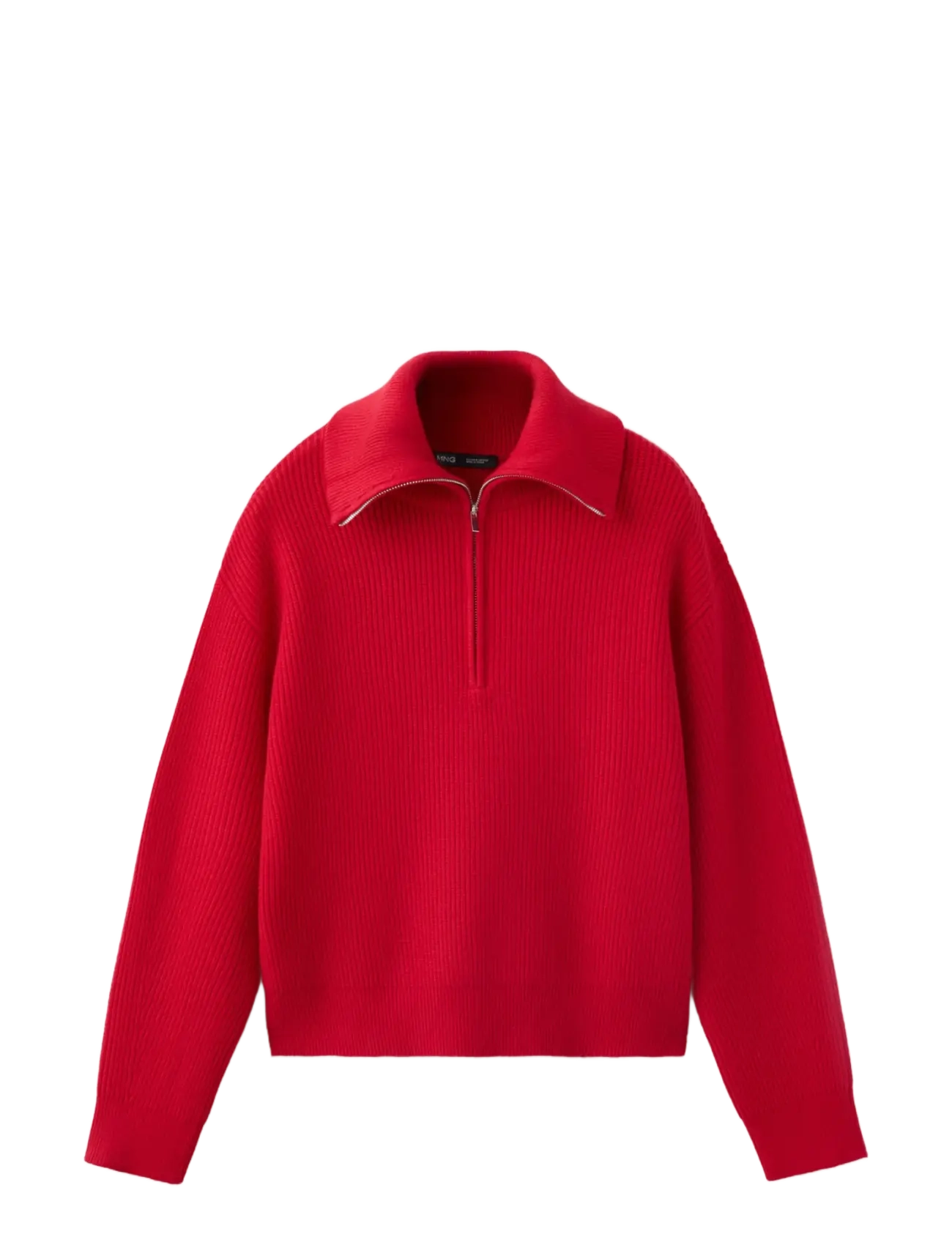 Mango Sweater with contrasting zip collar - Kläder - RED / red