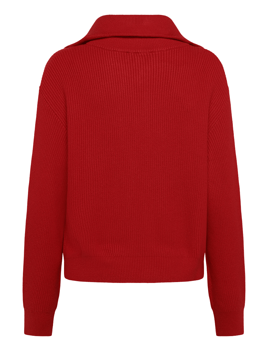 Mango - Sweater with contrasting zip collar - striktrøjer - red - 2
