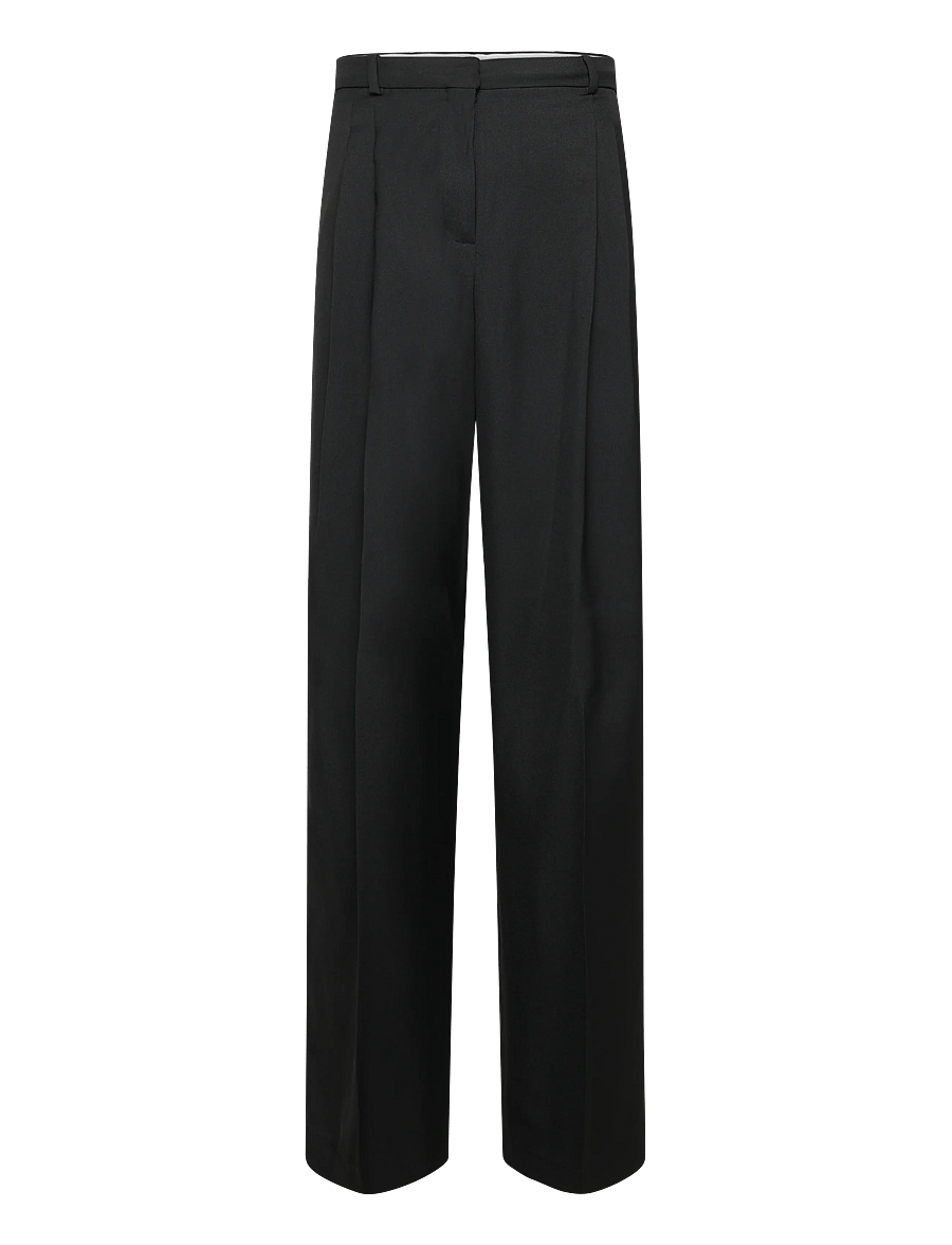 Mango - Straight-fit pleated trousers - habitbukser - black - 1