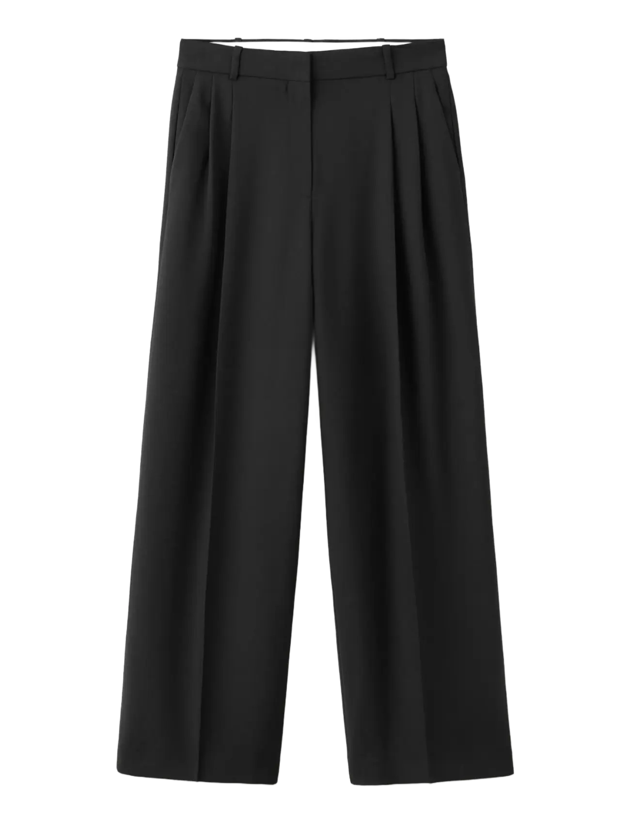 Mango - Straight-fit pleated trousers - habitbukser - black - 1