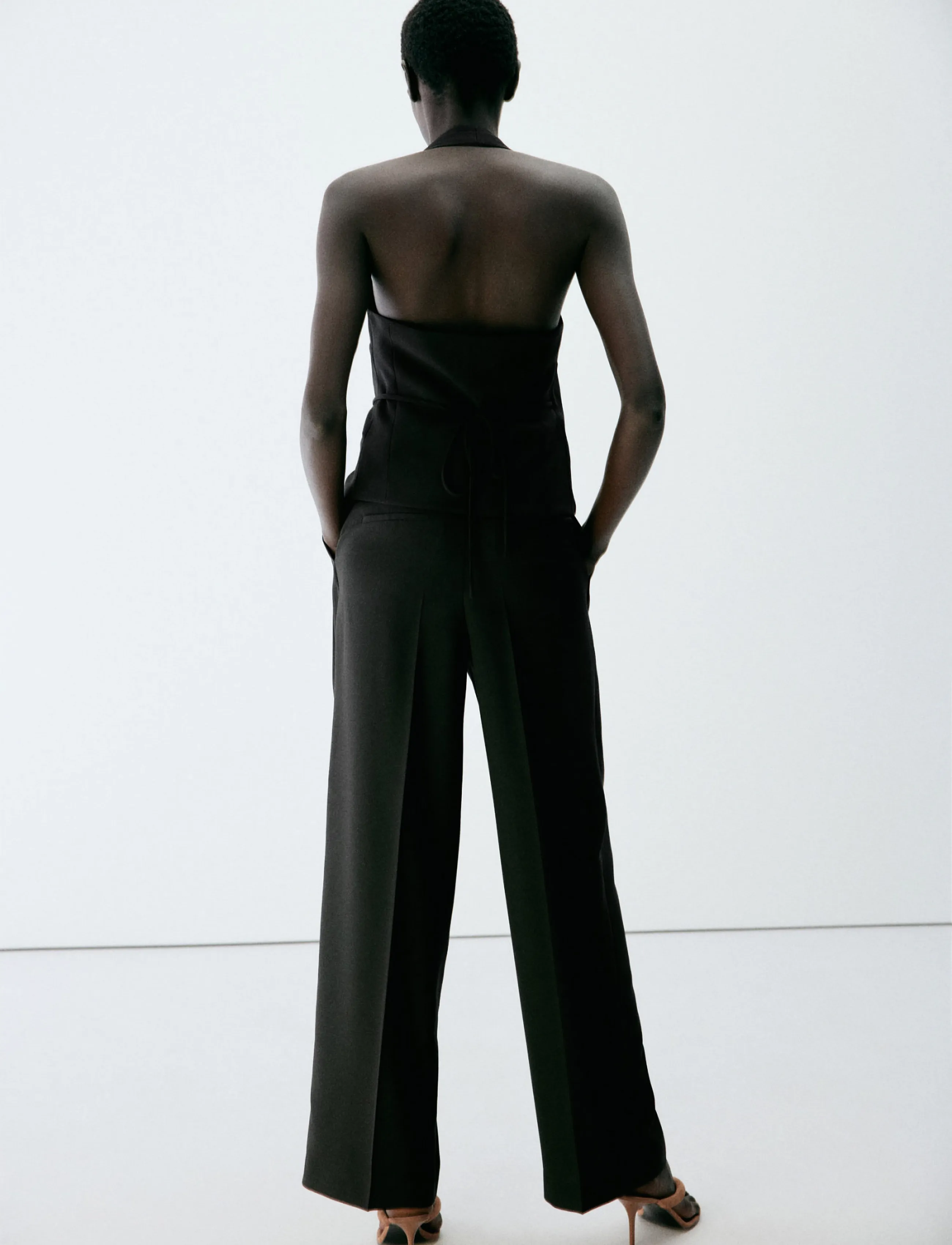 Mango - Straight-fit pleated trousers - habitbukser - black - 2