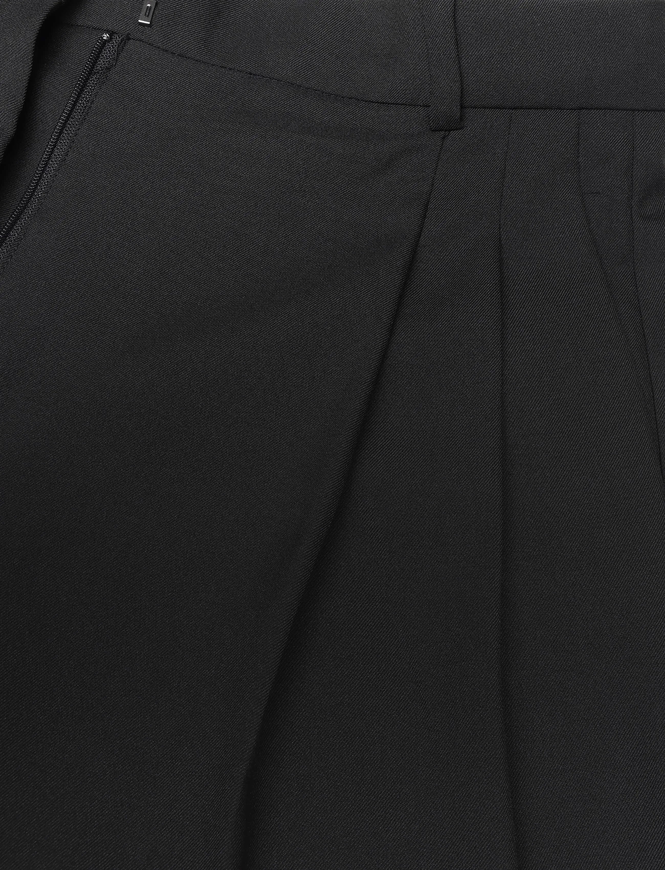 Mango - Straight-fit pleated trousers - habitbukser - black - 4