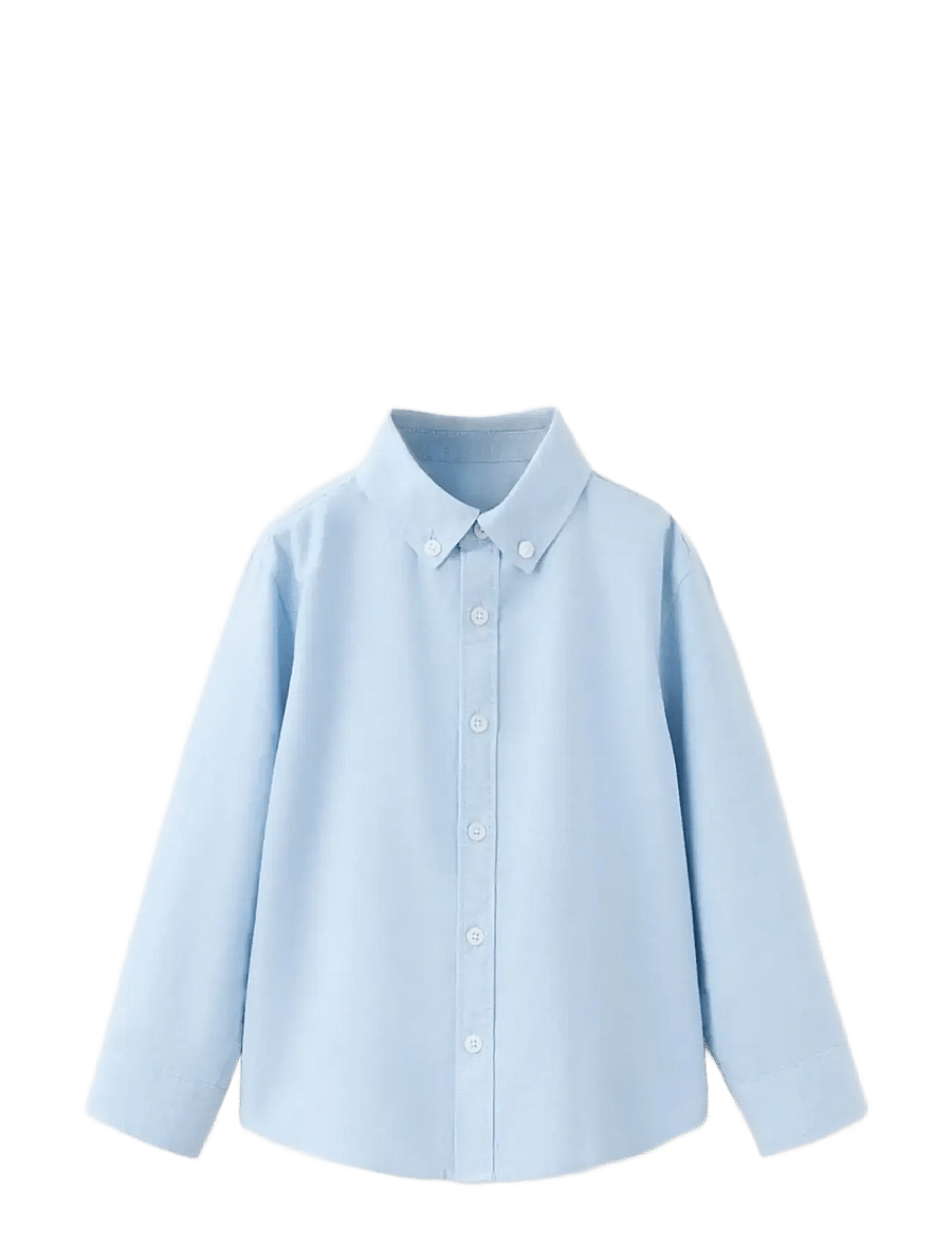 Mango - Oxford cotton shirt - langærmede skjorter - lt-pastel blue - 0