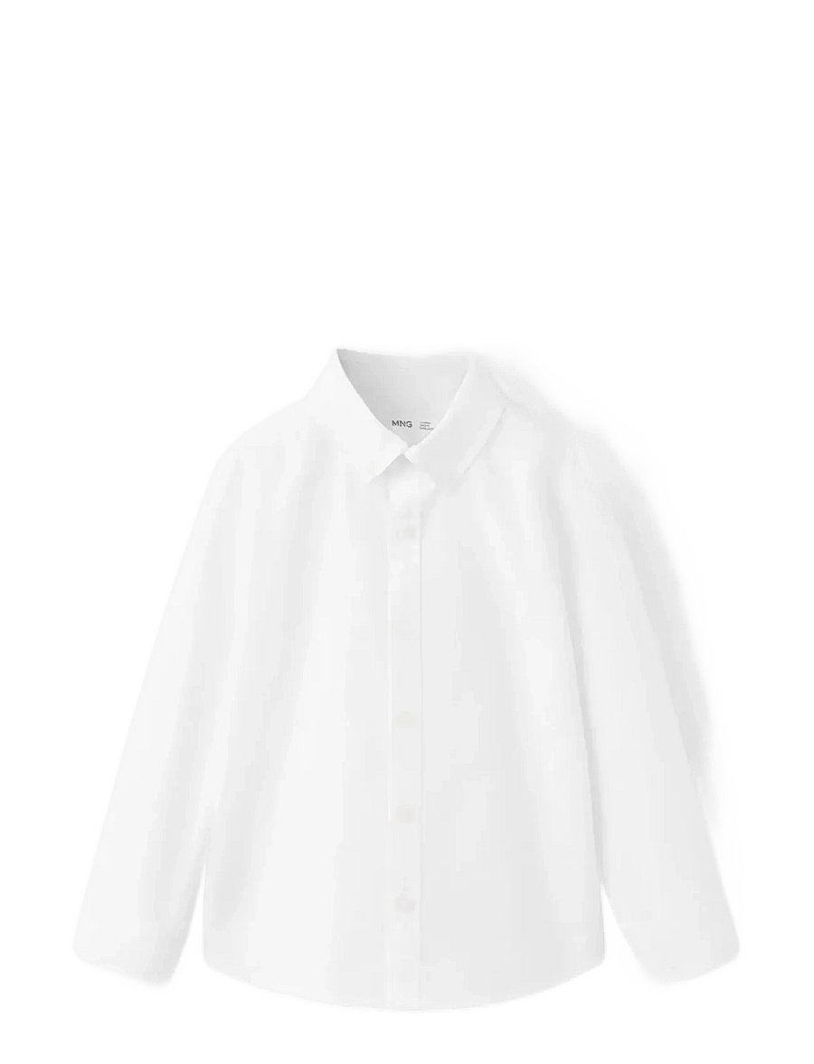 Mango - Oxford cotton shirt - langærmede skjorter - white - 0