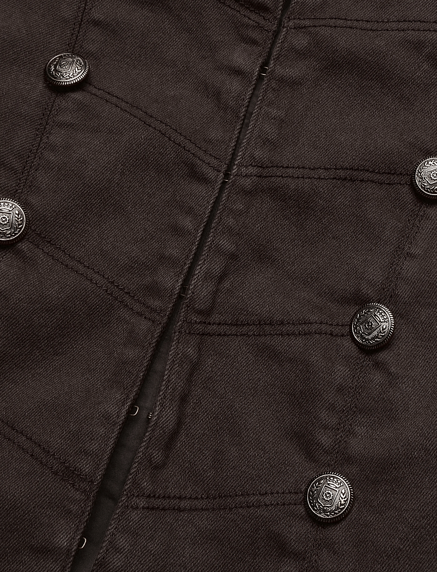 Mango - Denim jacket with band collar - denimjakker - dark brown - 5
