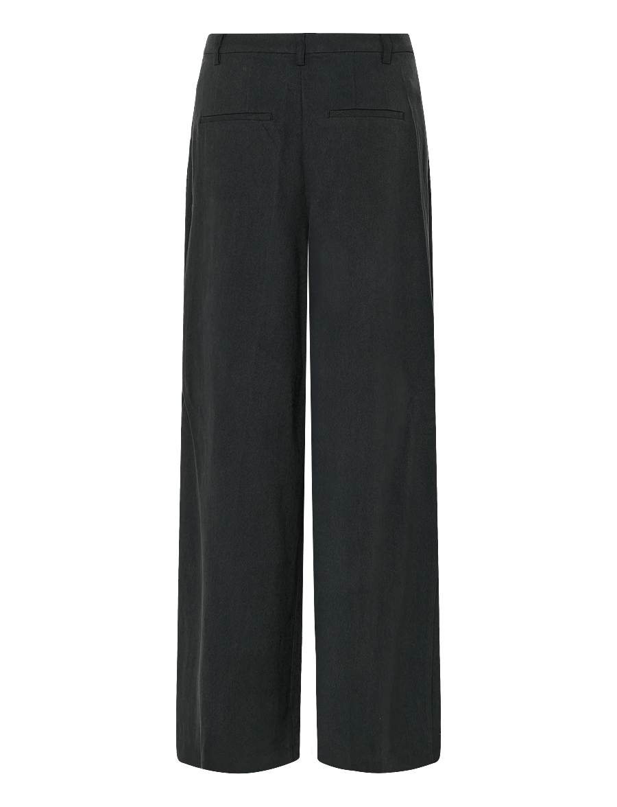 Mango - Wide leg pleated trousers - bukser med brede ben - black - 2