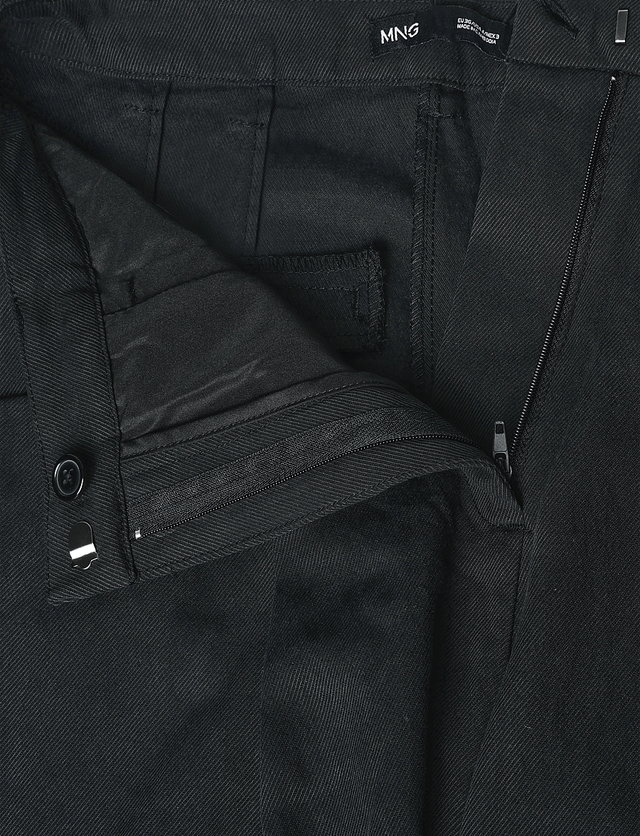 Mango - Wide leg pleated trousers - bukser med brede ben - black - 5