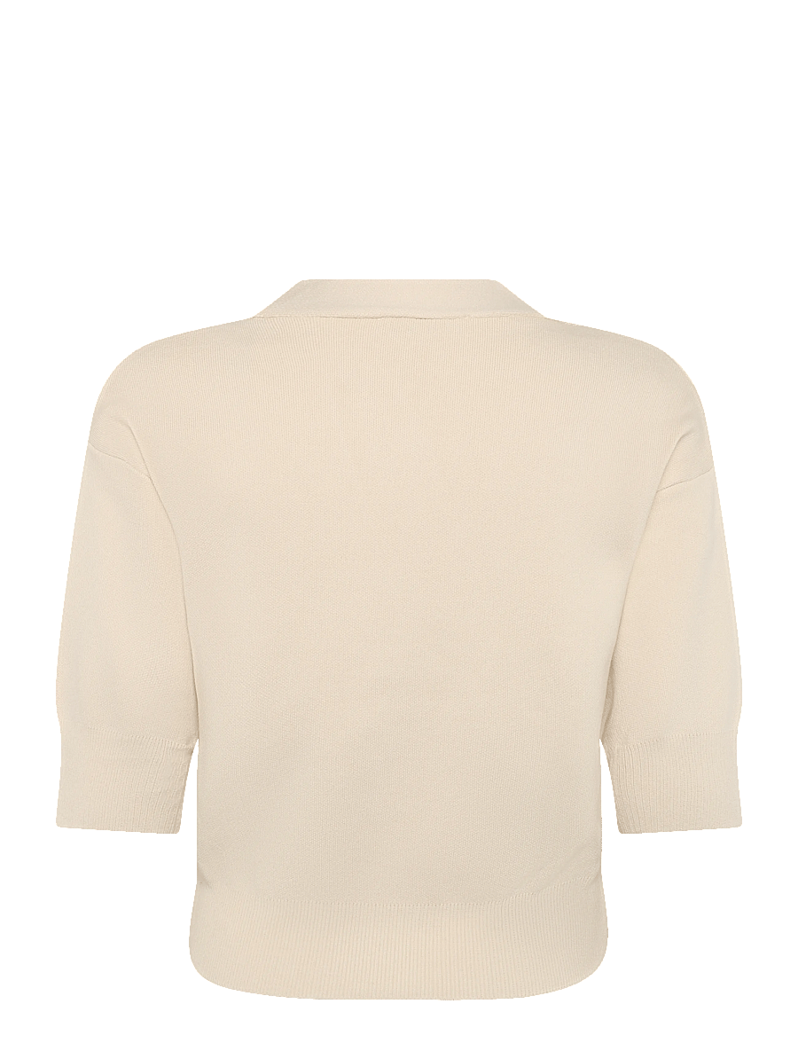 Mango - Knitted cardigan with jewel button - cardigans - light beige - 2