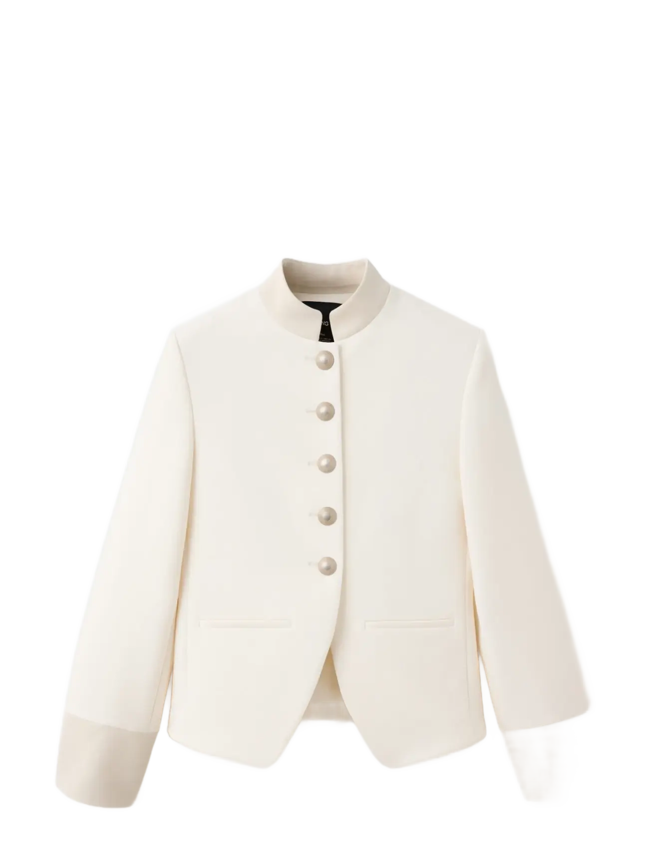 Mango Jacket with jewel-button strip collar - Bleiserit - NATURAL WHITE / cream