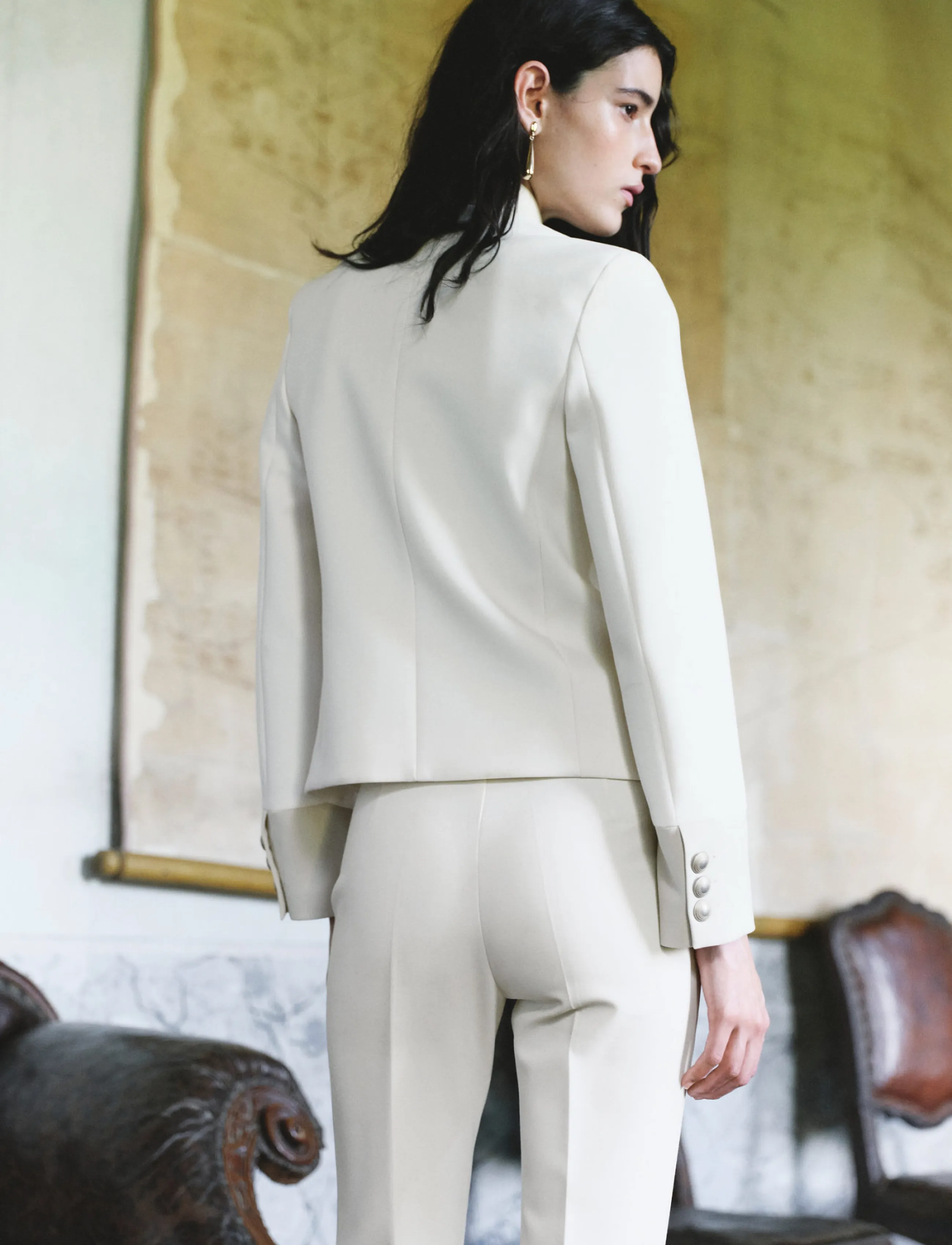 Mango - Jacket with jewel-button strip collar - enkelknäppta kavajer - natural white - 2
