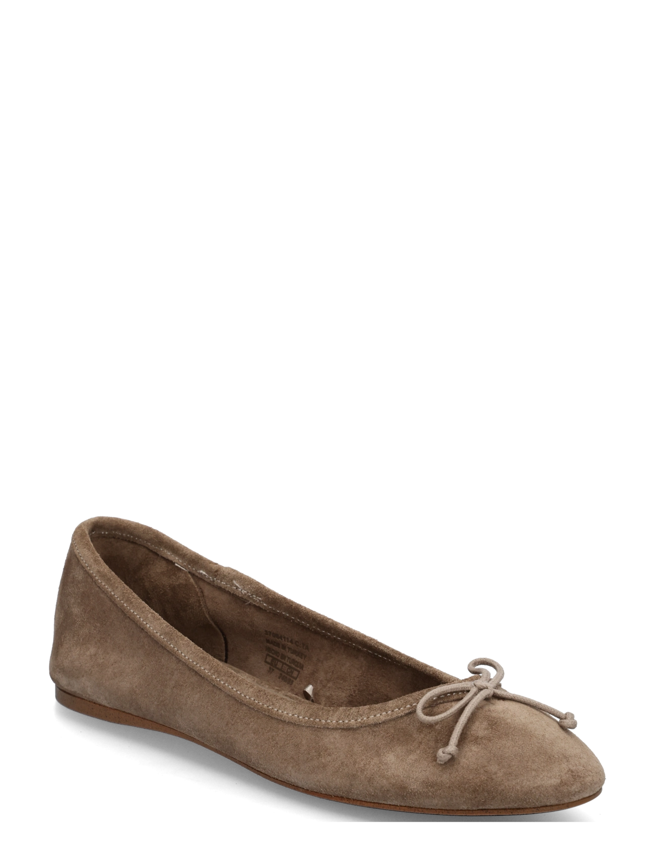 Mango Leather ballet flats with bow - Streetstyle - LT PASTEL BROWN / beige