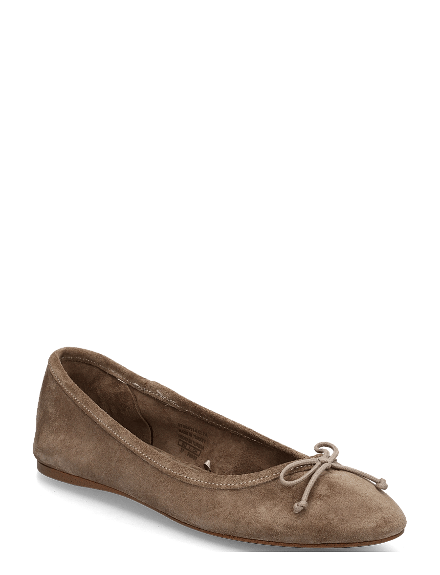 Mango - Leather ballet flats with bow - særlige begivenheder - lt pastel brown - 0