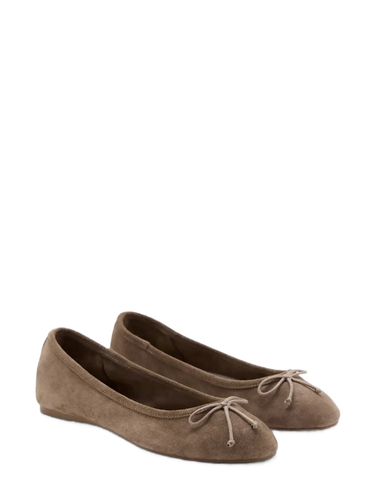 Mango Leather ballet flats with bow - Ballerina sko - LT PASTEL BROWN / beige