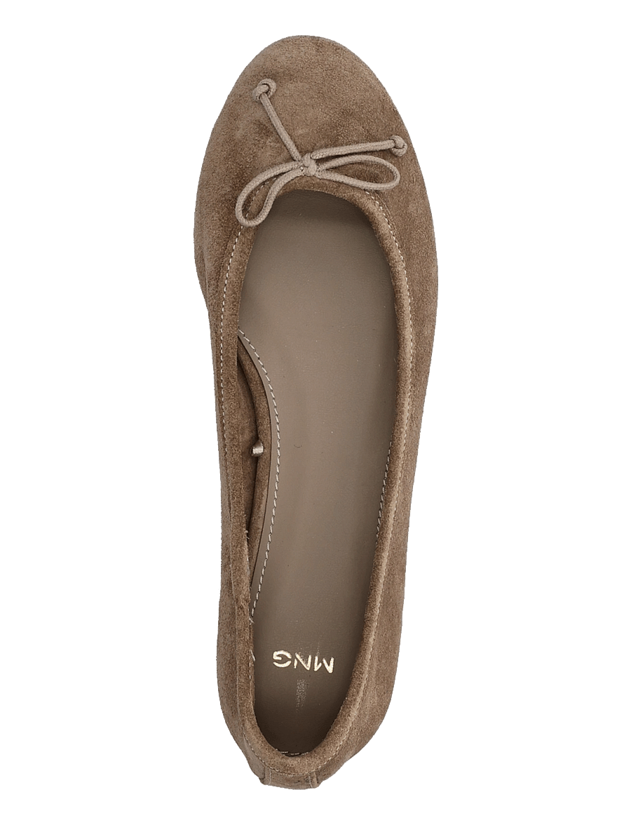 Mango - Leather ballet flats with bow - særlige begivenheder - lt pastel brown - 3