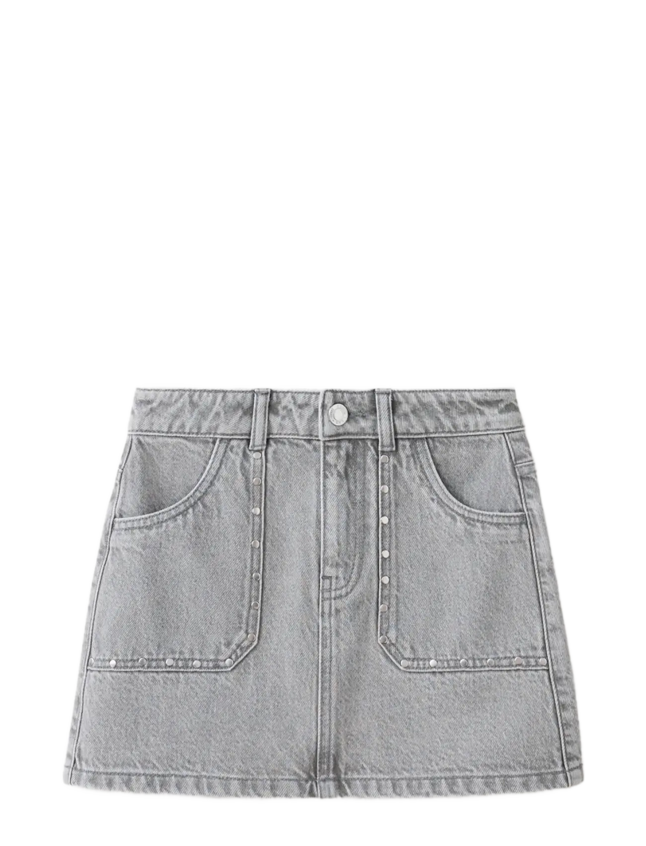 Mango Studded denim skirt - Korte nederdele - OPEN GREY / grey